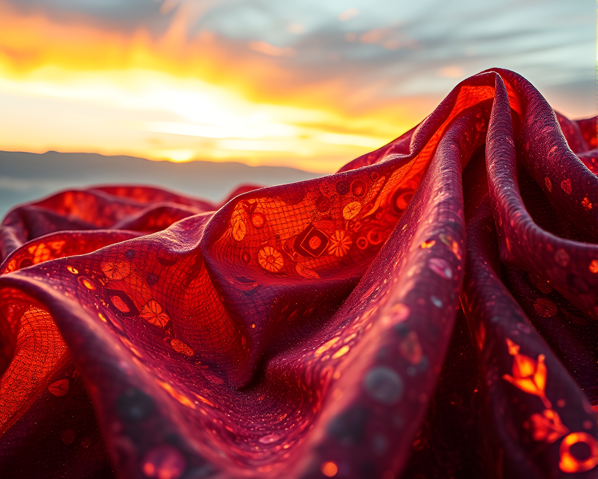 Quantum Fabric Folds Illuminated by Cool Dawn Light – free AI stock image