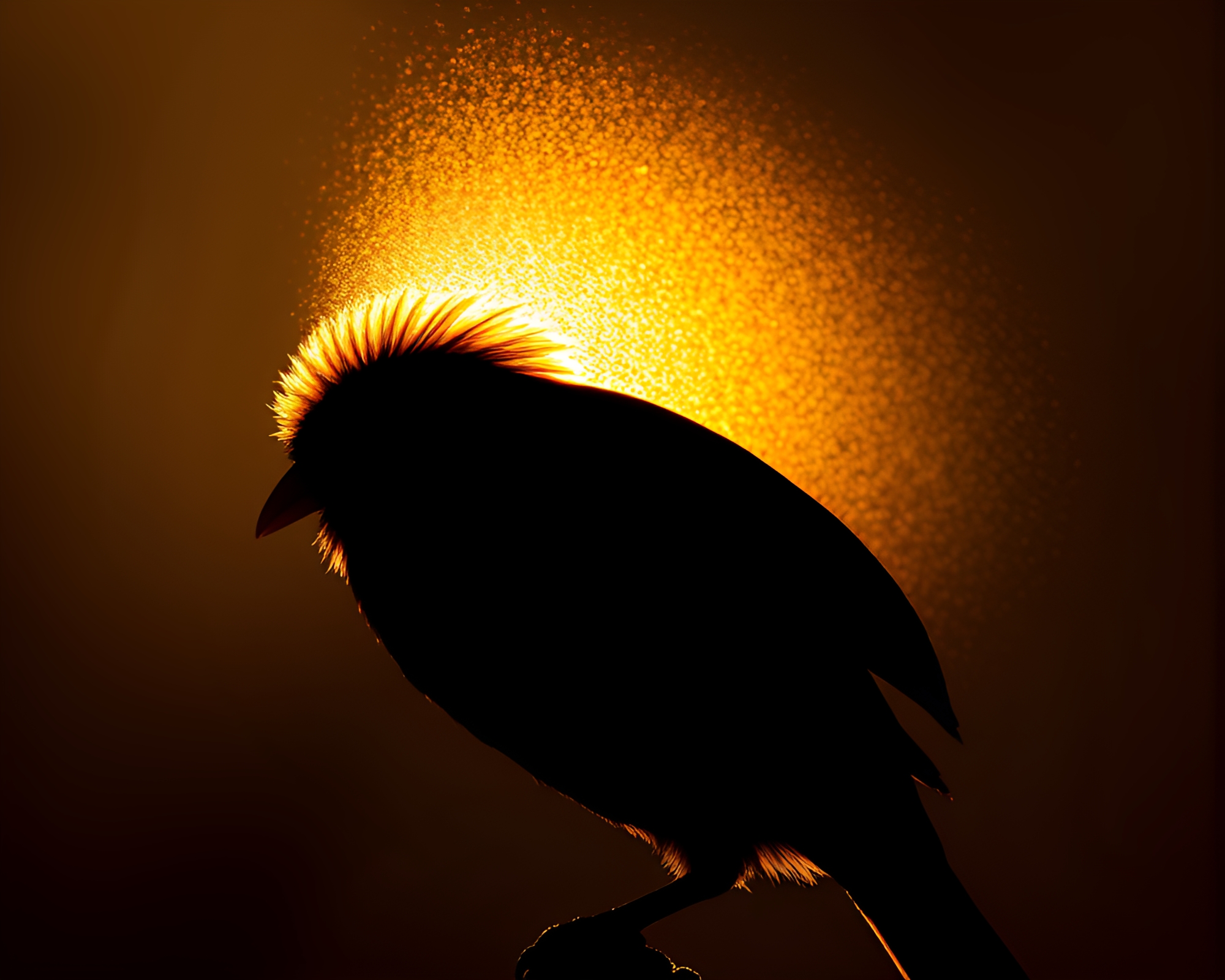 Toucan Feather Dusting in Backlit Silhouette – free AI stock image