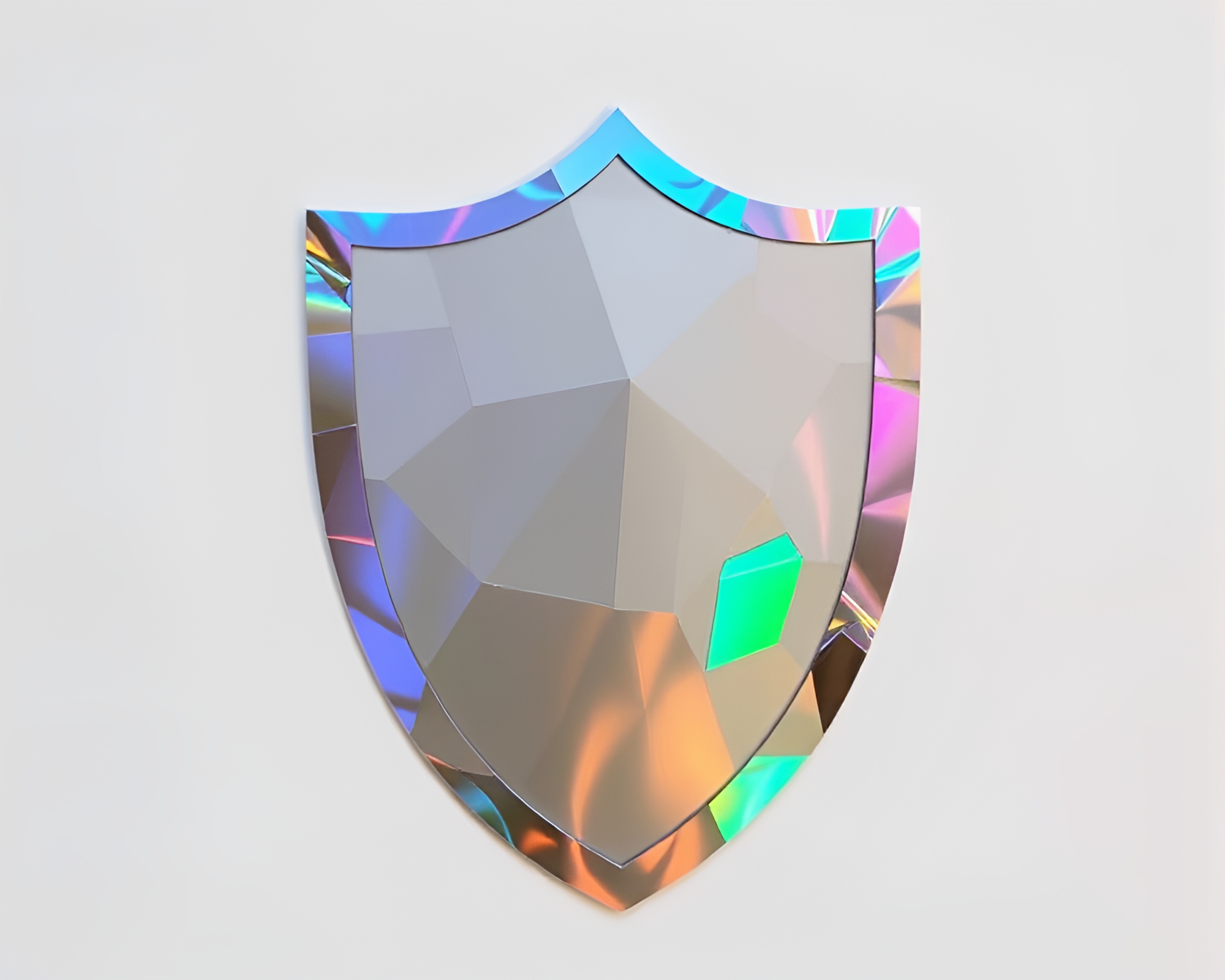 Iridescent Shield Collage in Kinetic Art Form – free AI stock image