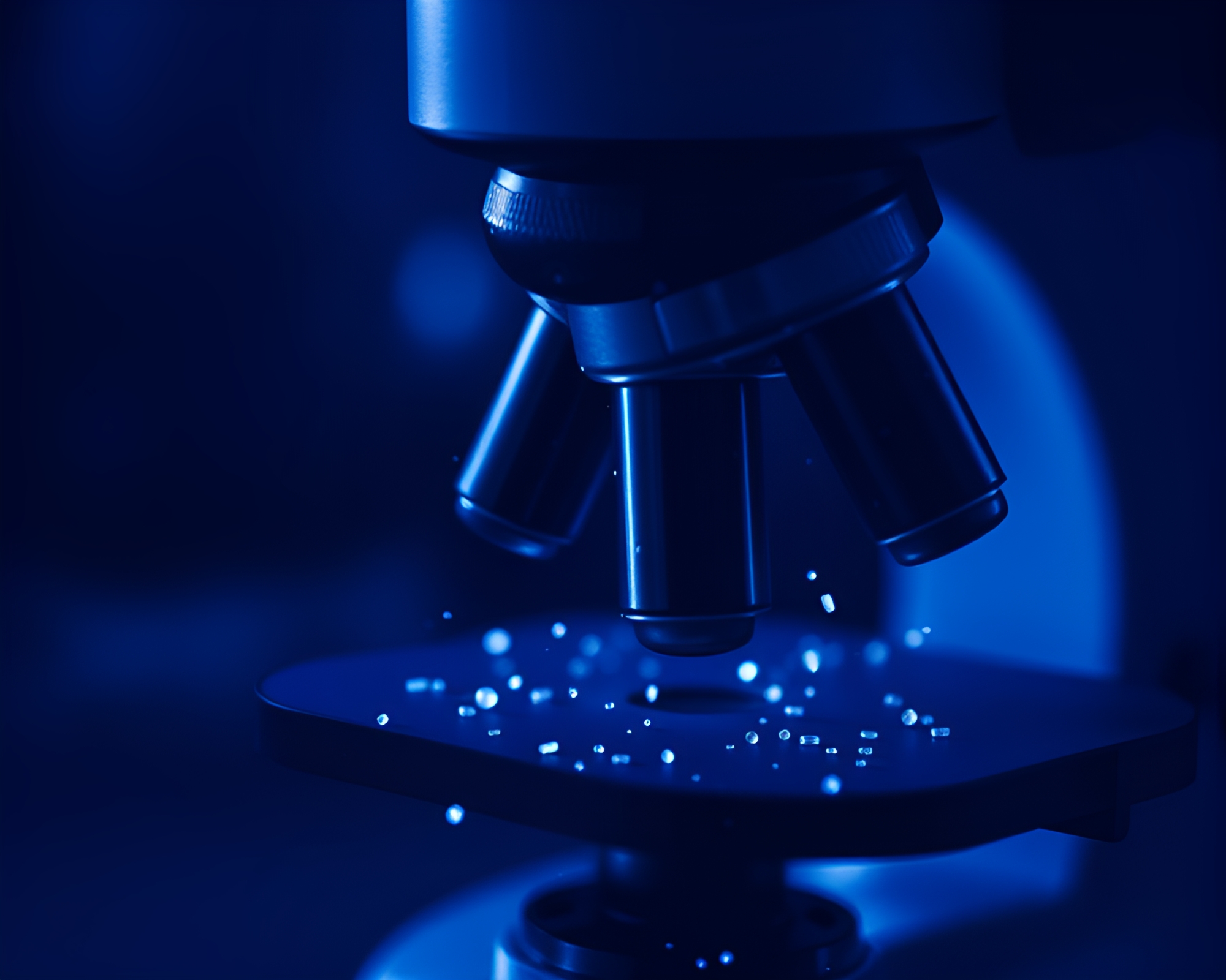Monochrome Blue Calligraphy Microscopic Digital Noise Composition – free AI stock image