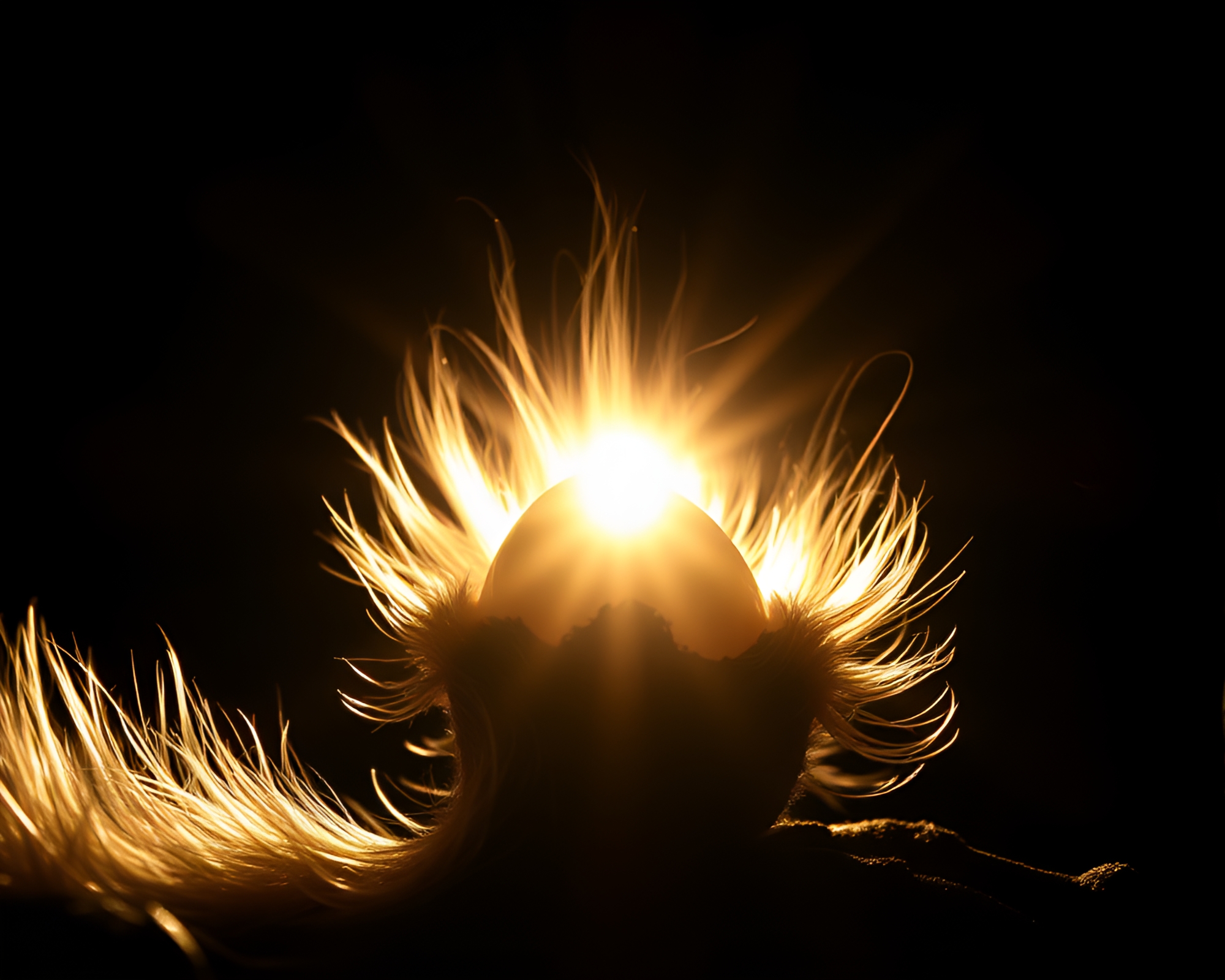 Enigmatic Dragon Egg Bathed in Mystical Sunburst – free AI stock image