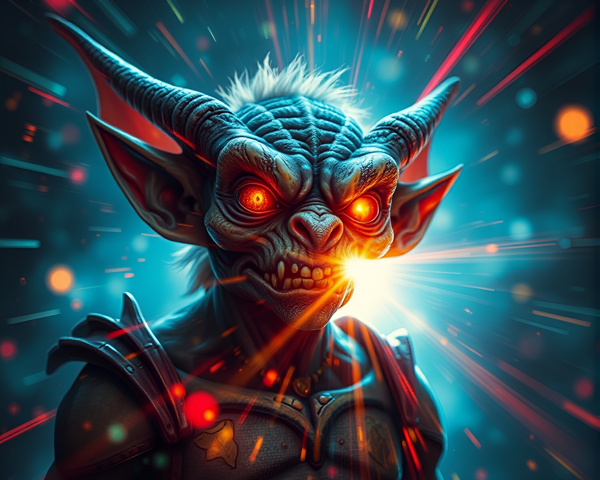 Goblin Encounter: Split Focus Lens Flare Art – free AI stock image