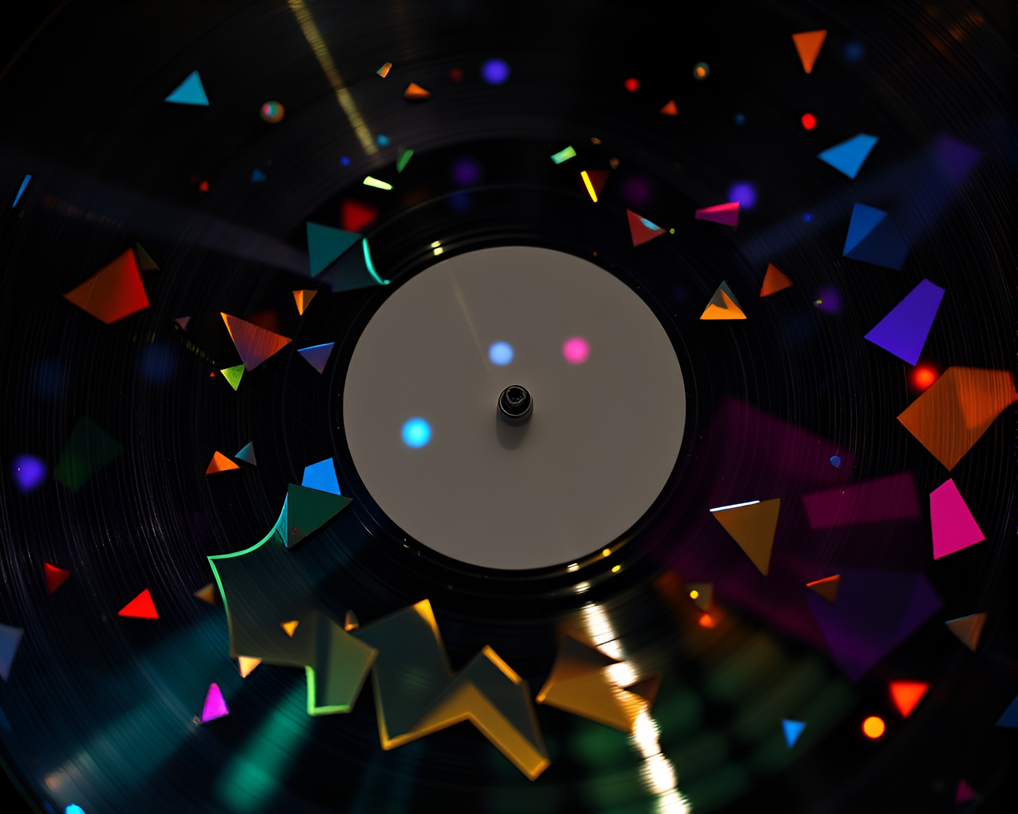 Technicolor Vinyl Symphony: A Kaleidoscopic Fantasy – free AI stock image