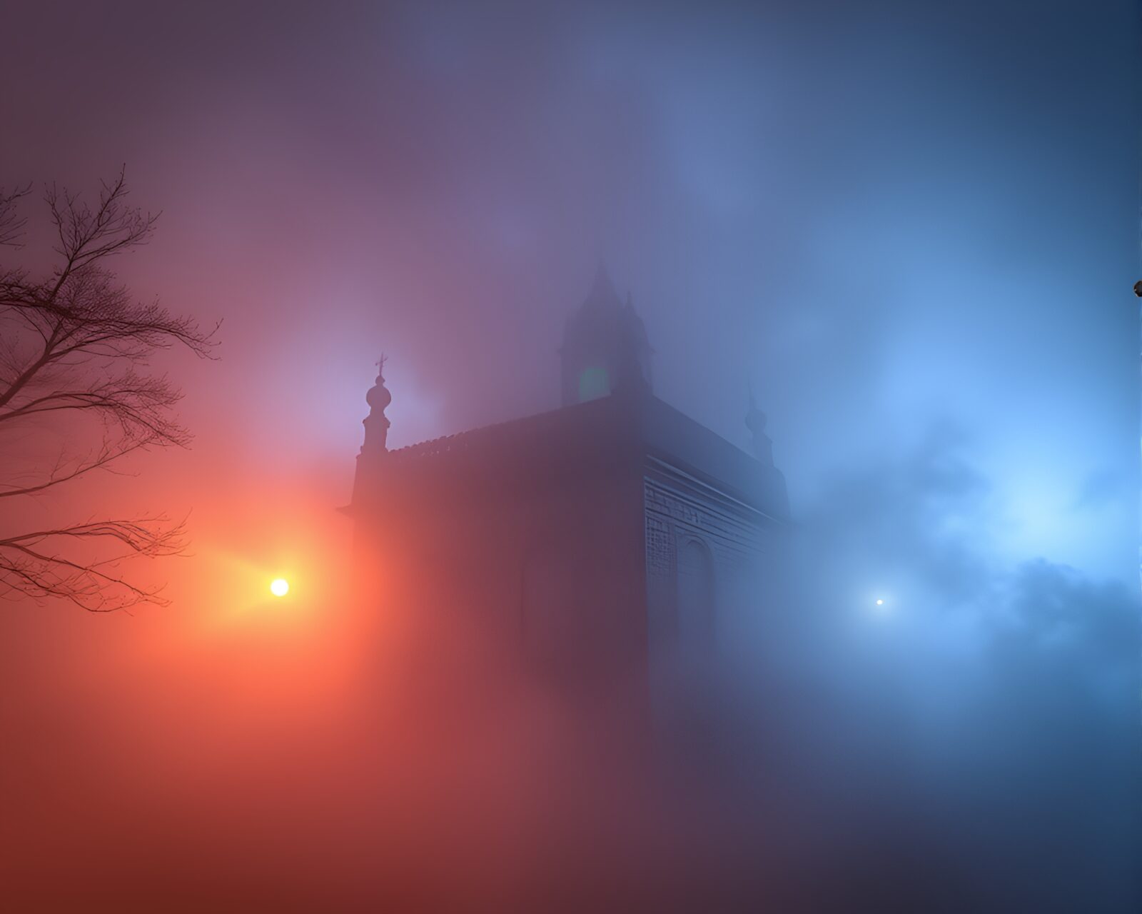 HDR photo of fog creates illusion in dark necromantic scene