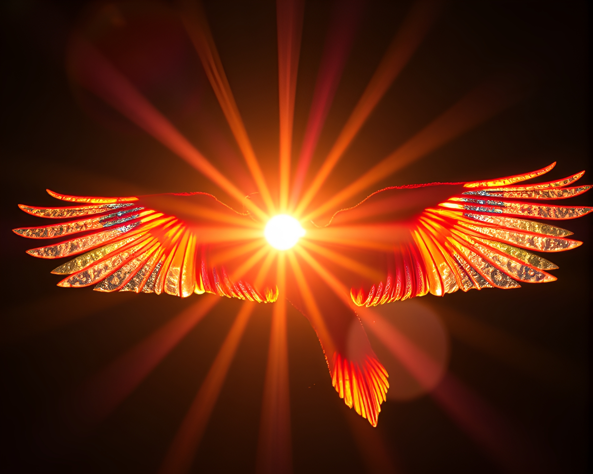 Vaporwave Phoenix Lens Sunburst Illumination – free AI stock image