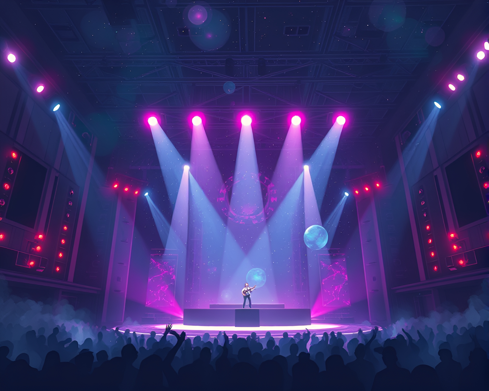 Cosmic Horror on Concert Stage – free AI stock image
