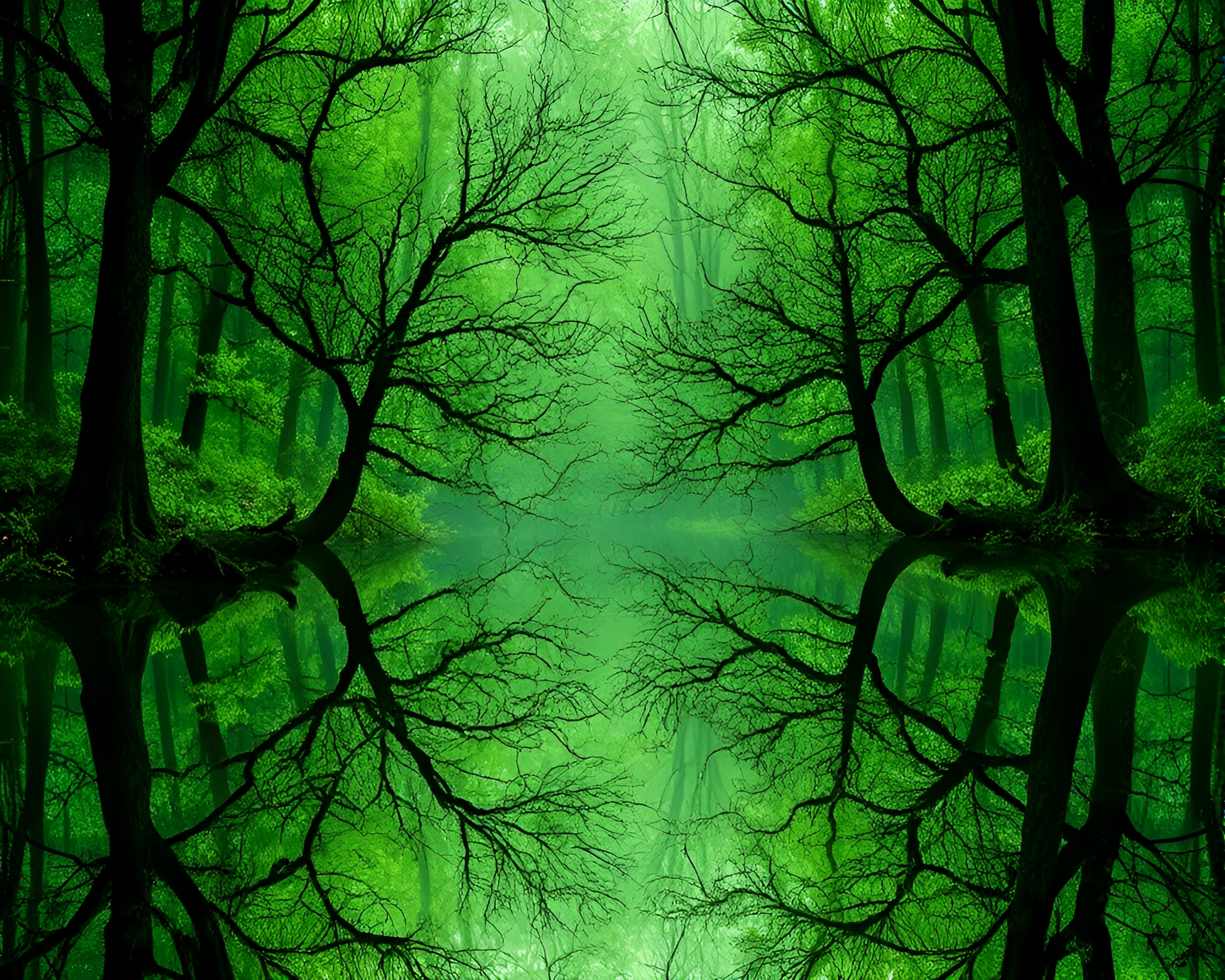 Enchanted Forest Reflections: A Fairy’s Double Vision – free AI stock image