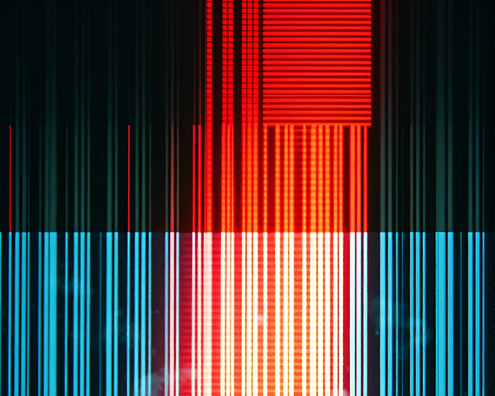 Reef Barcode Collage Illuminated with Light Leaks – free AI stock image