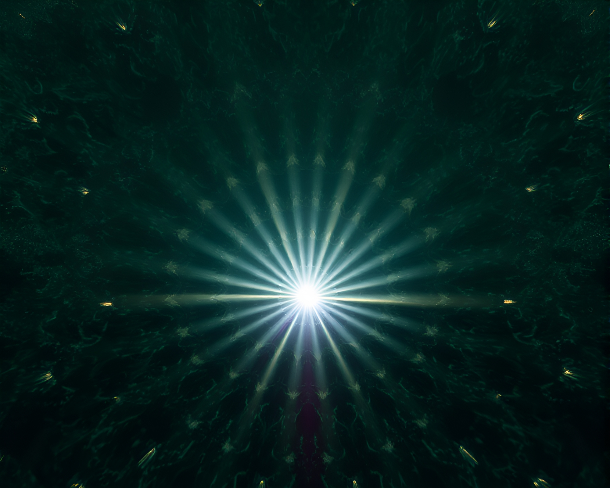 Surreal Fractal Patterns in Sunbeam Rays – free AI stock image