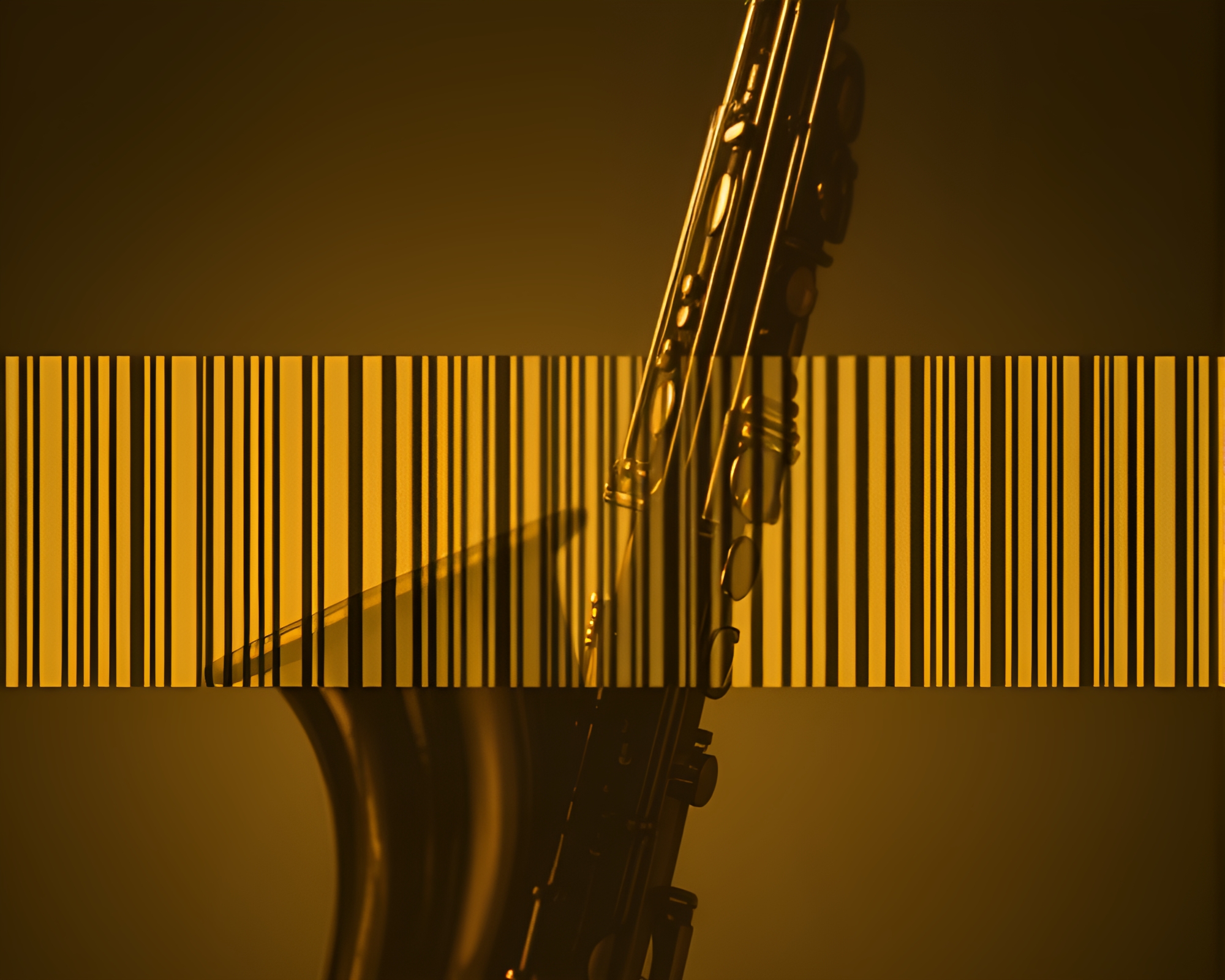 Saxophone Barcode Composition in Sepia Tone – free AI stock image