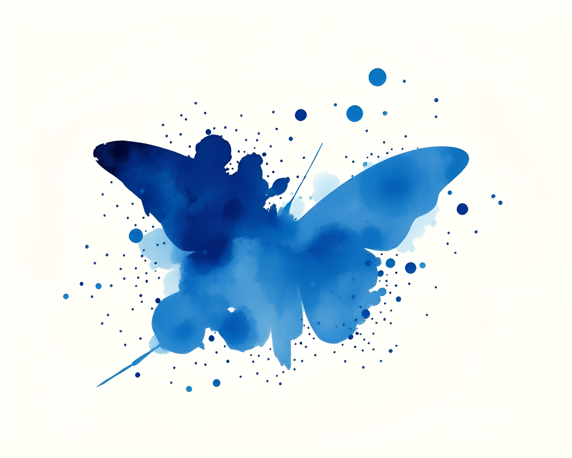 Fantasy Goblin Stippling Art in Cobalt Blue Sumi-e Style – free AI stock image