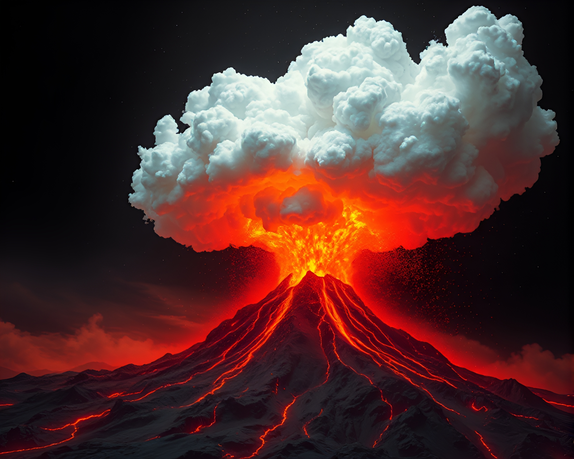 Quantum Teleportation Device Engulfed in Volcanic Explosion – free AI stock image