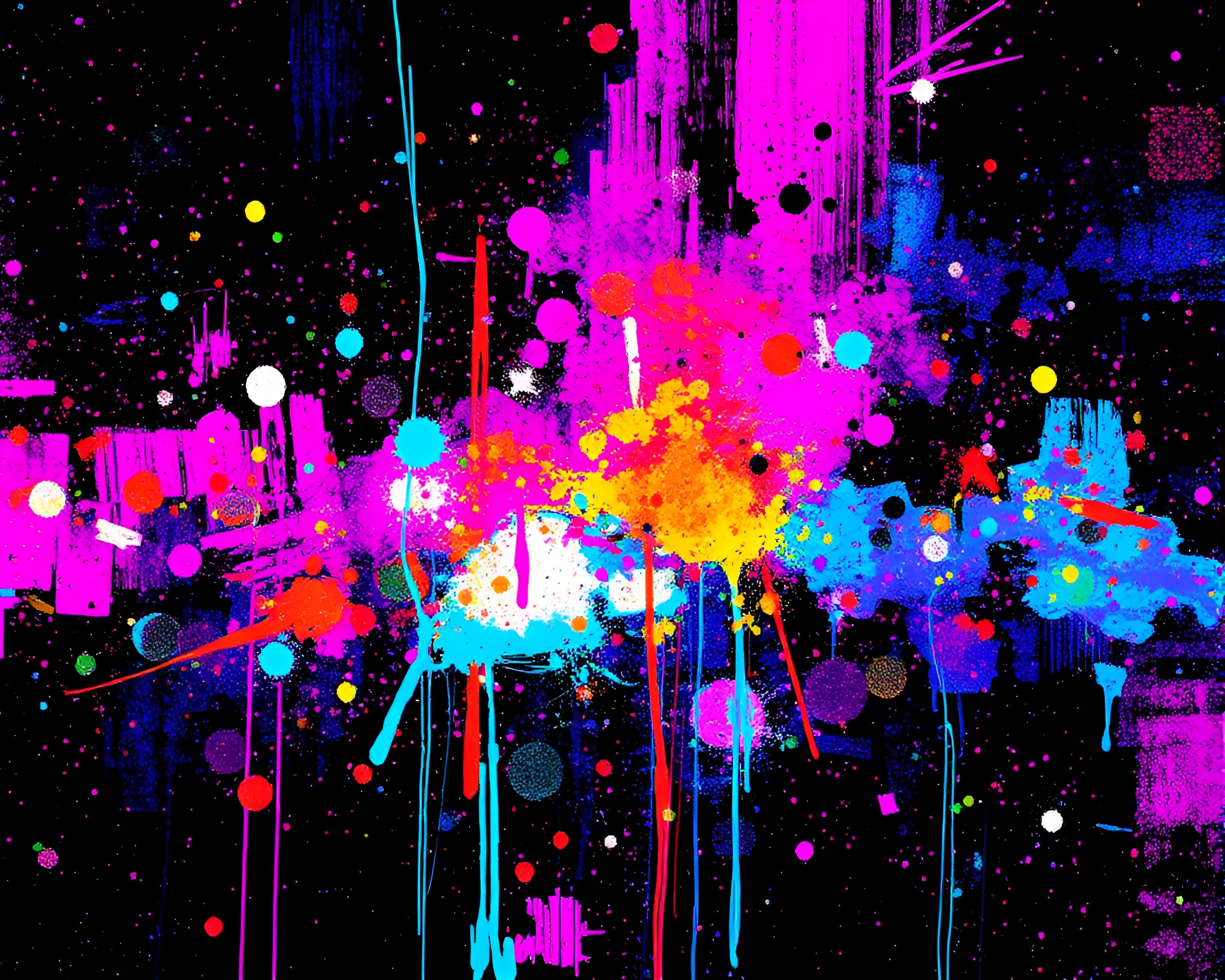 Acrylic Spatters Abstract Vaporwave CRT Flicker Creation – free AI stock image