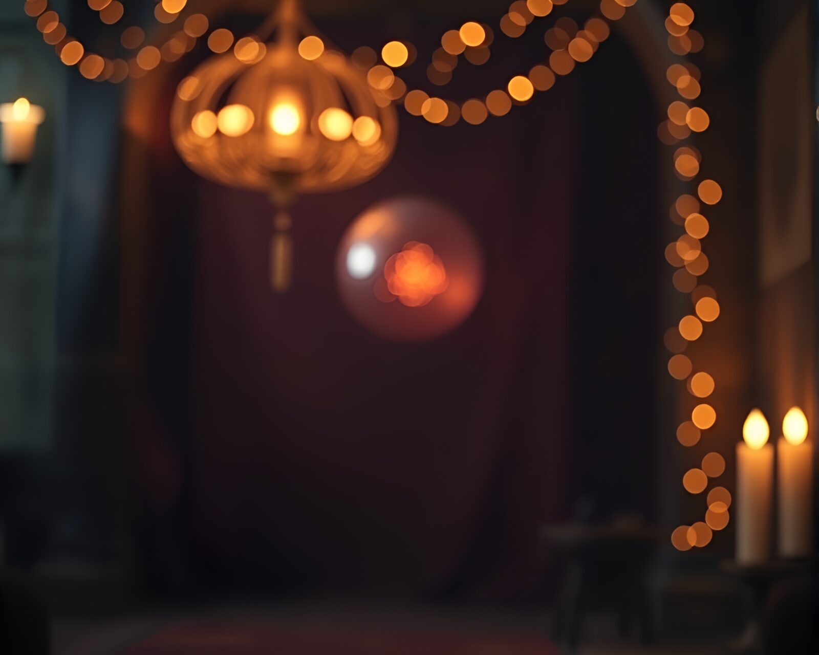 Glimmering disco ball illuminating intricate ancient scroll artwork