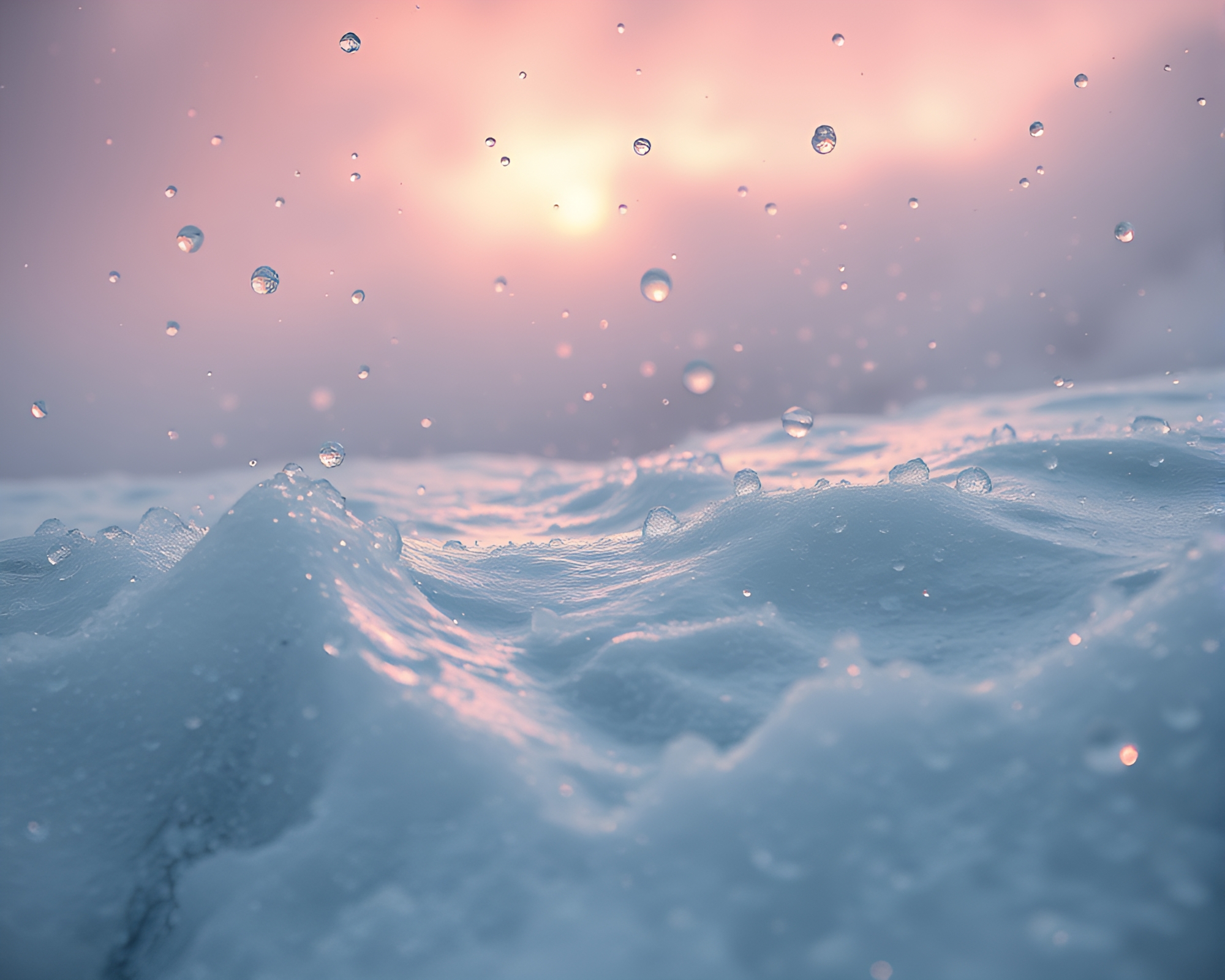 Glacier Melting under Cosmic Rain Droplets – free AI stock image