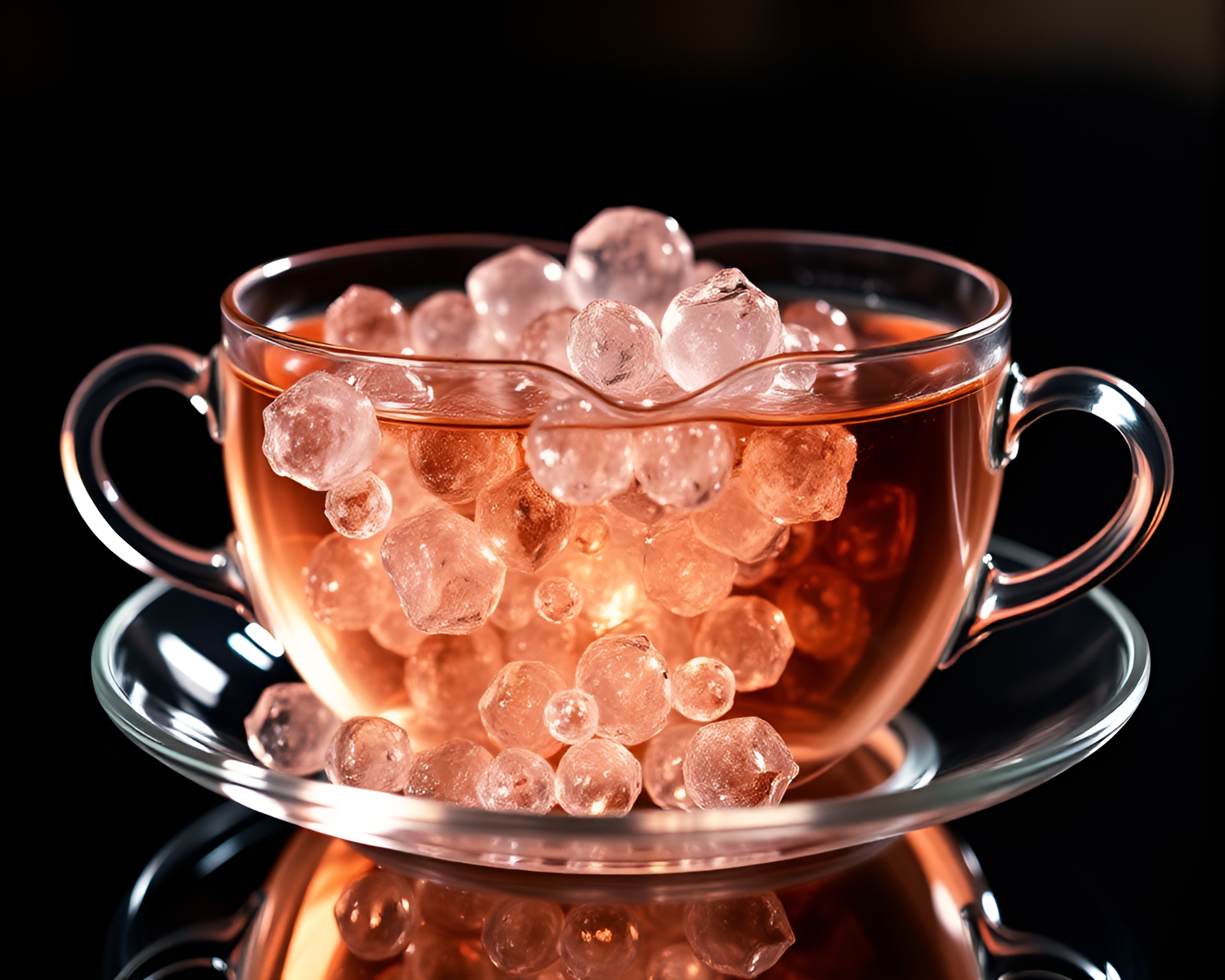 Bubble Cluster Tea Party in Etched Topaz Light – free AI stock image