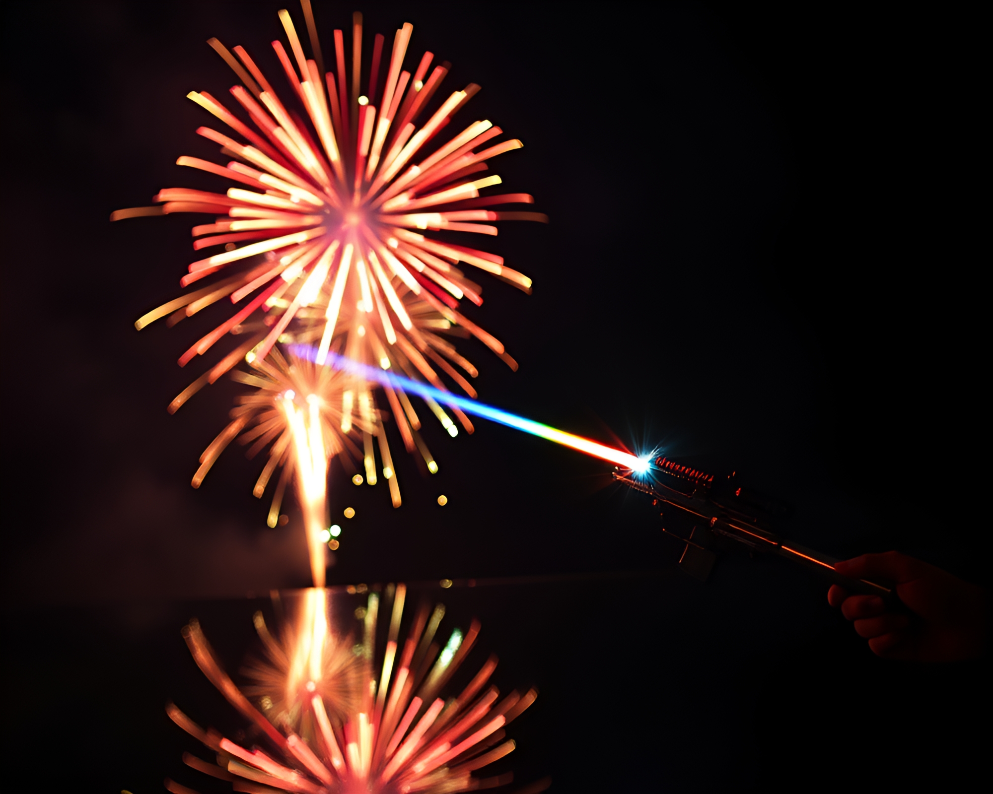Explosive Plasma Fireworks in Prism Divisionism – free AI stock image