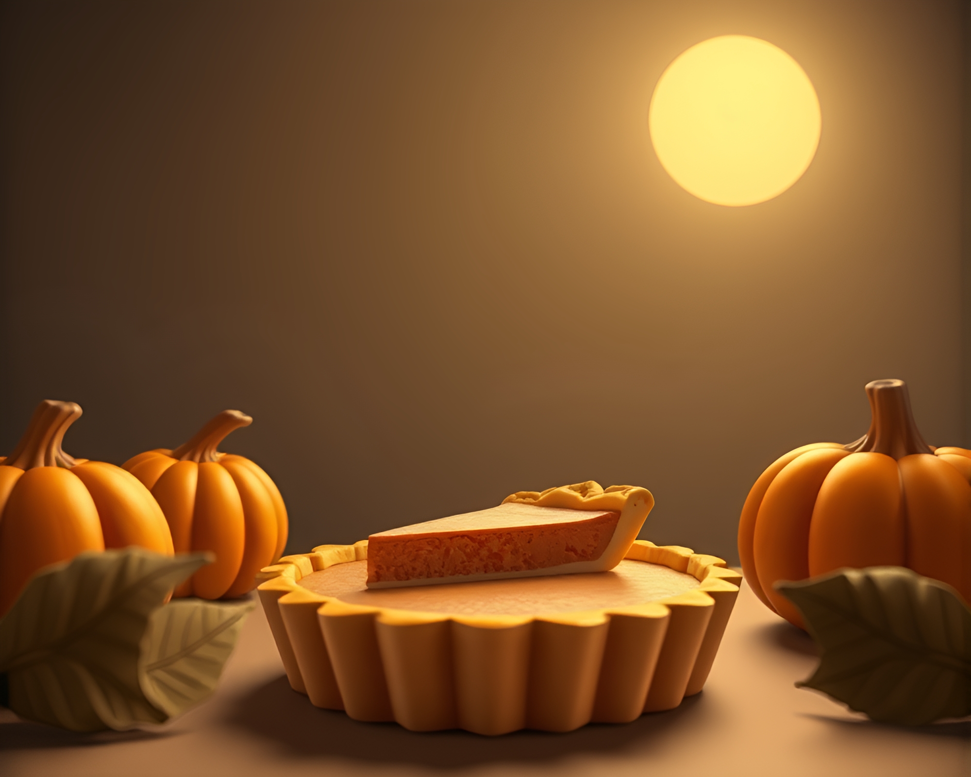 High-Poly 3D Render of Retro Pumpkin Pie Slice – free AI stock image