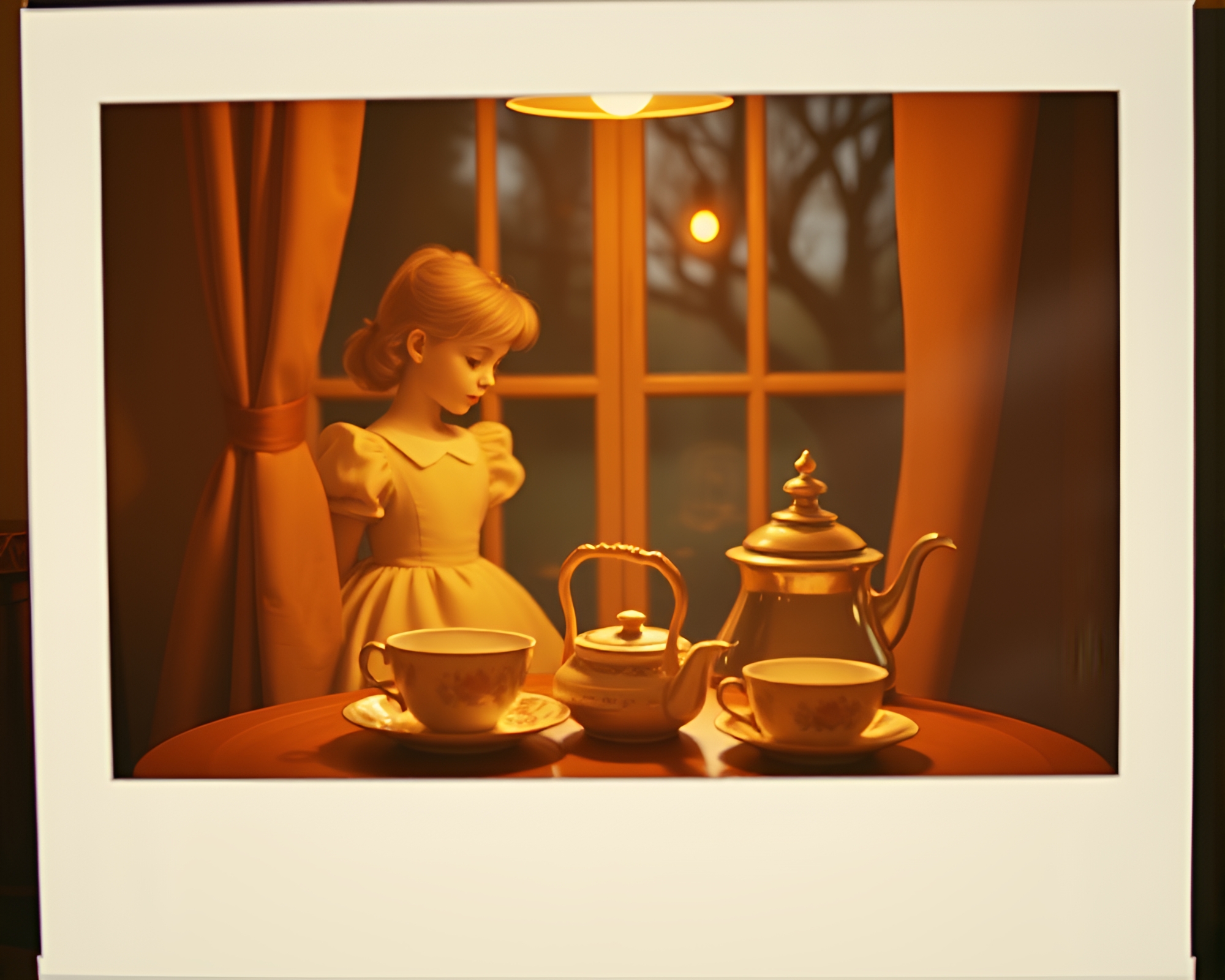 Wonderland Tea Party with Double Reflections – free AI stock image