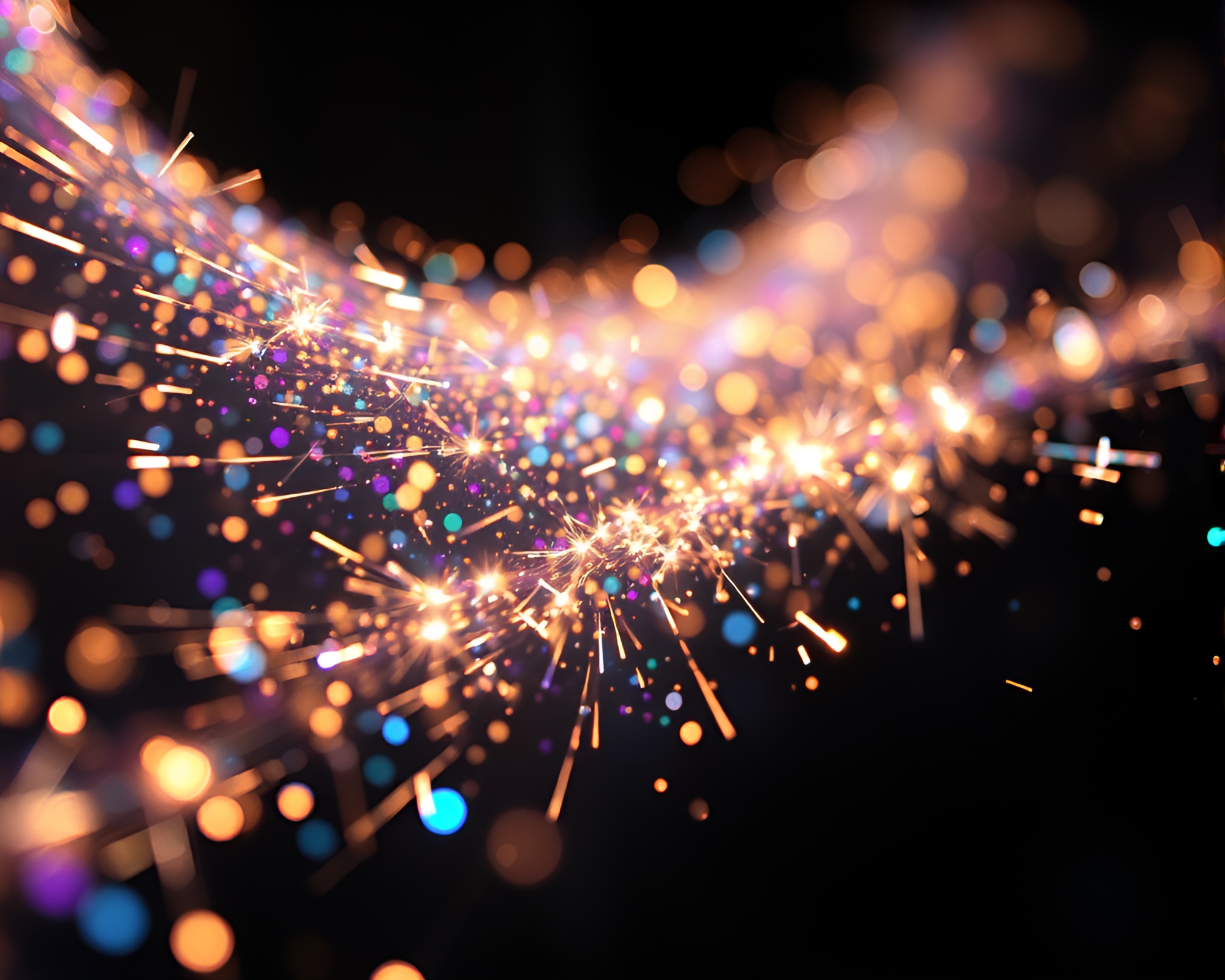 Holographic Murano Glass Sparkler Trails – free AI stock image