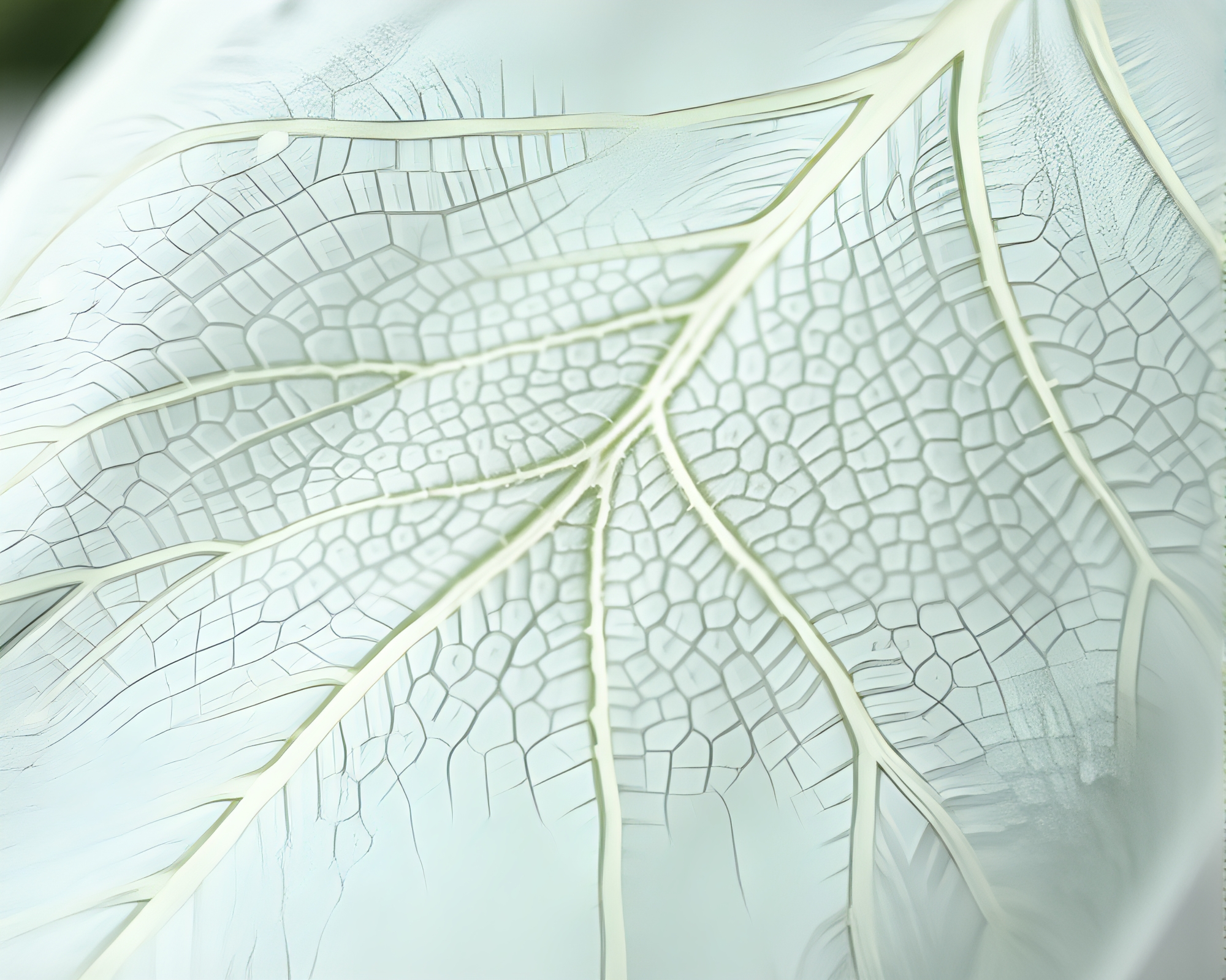 Astronaut admiring intricate leaf vein pattern in motion blur – free AI stock image