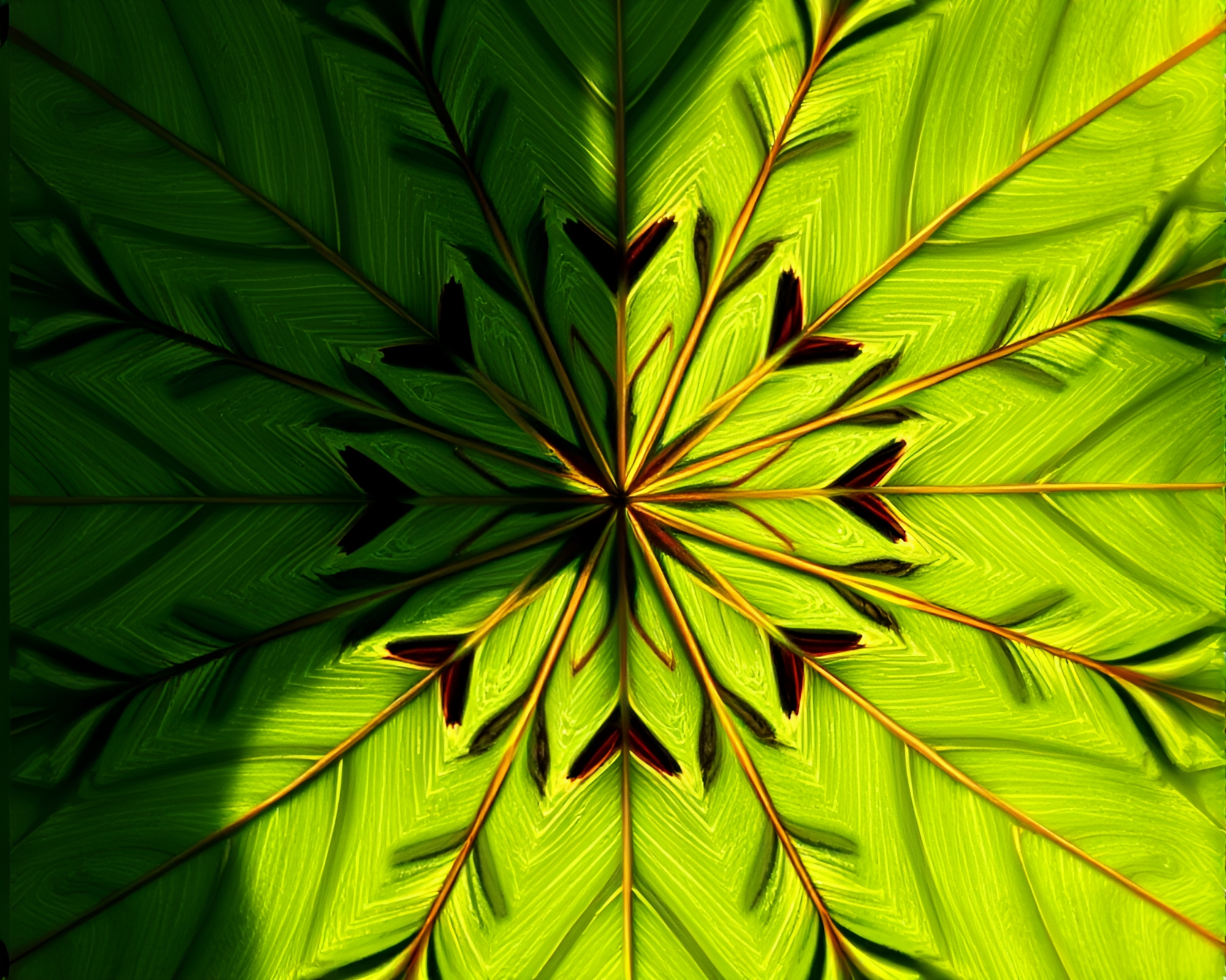 Kaleidoscope Leaf Vein Pattern in Natural Light – free AI stock image