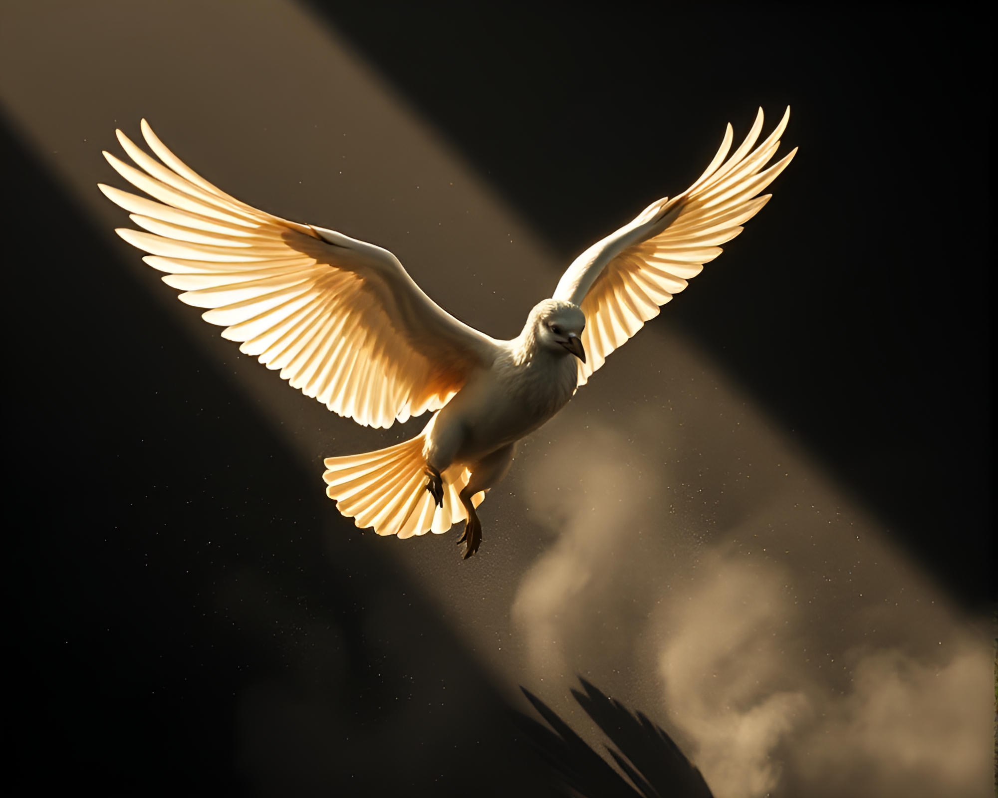 Ethereal Pegasus in Dust Particles – free AI stock image