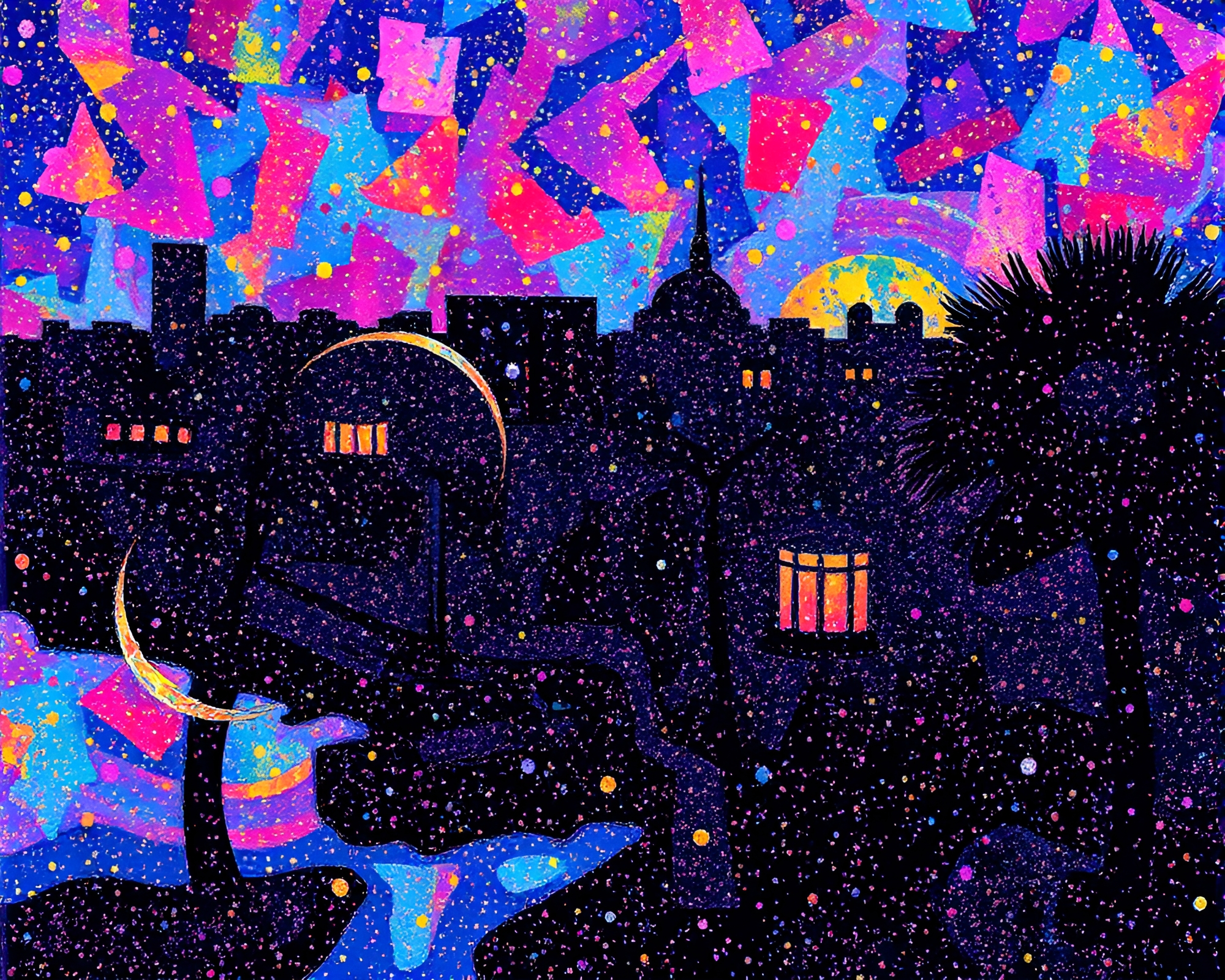 Acrylic Savannah Twilight: Neural Style Transfer Artwork – free AI stock image