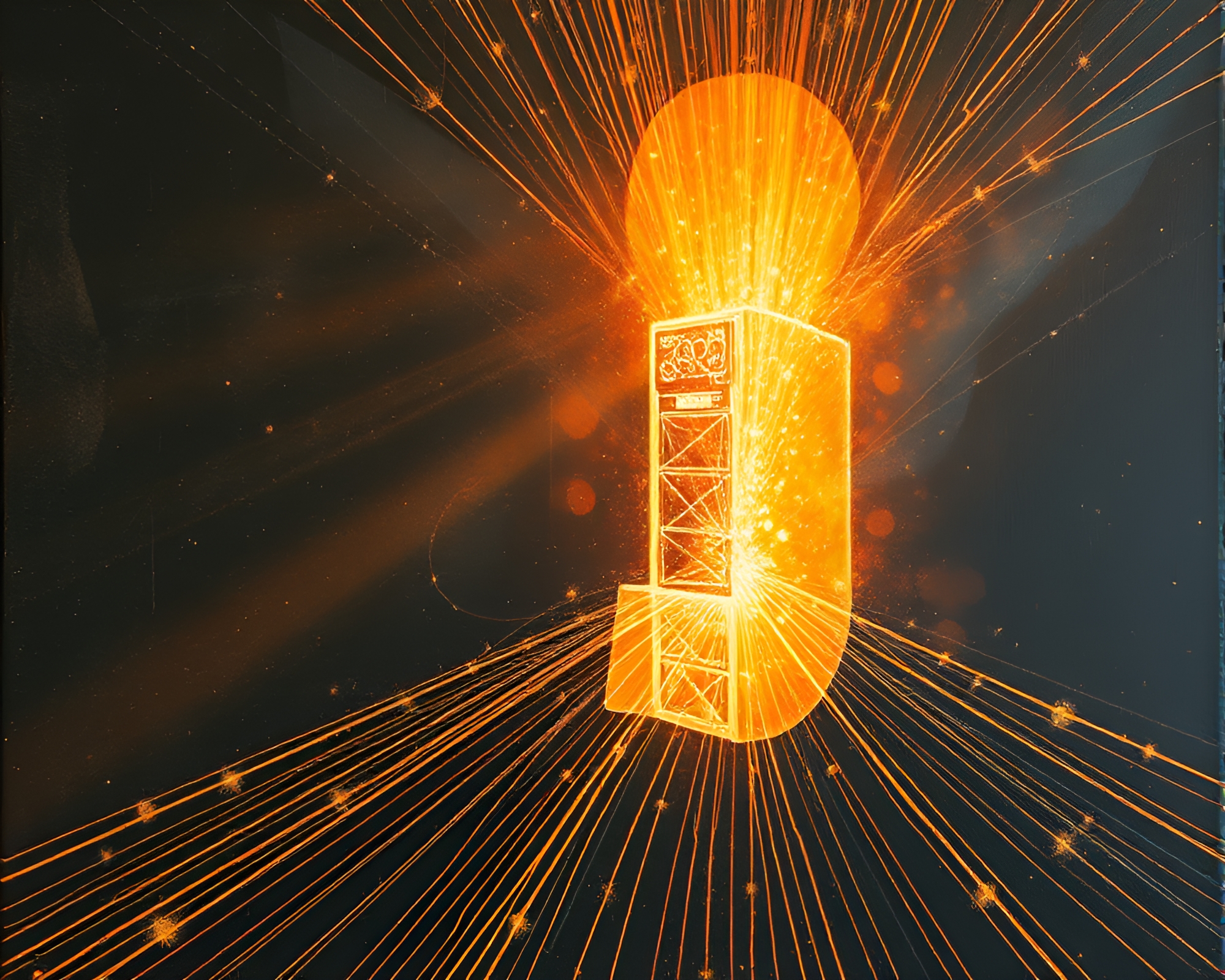 Quantum Teleportation Device Illuminated by Warm Porchlight – free AI stock image