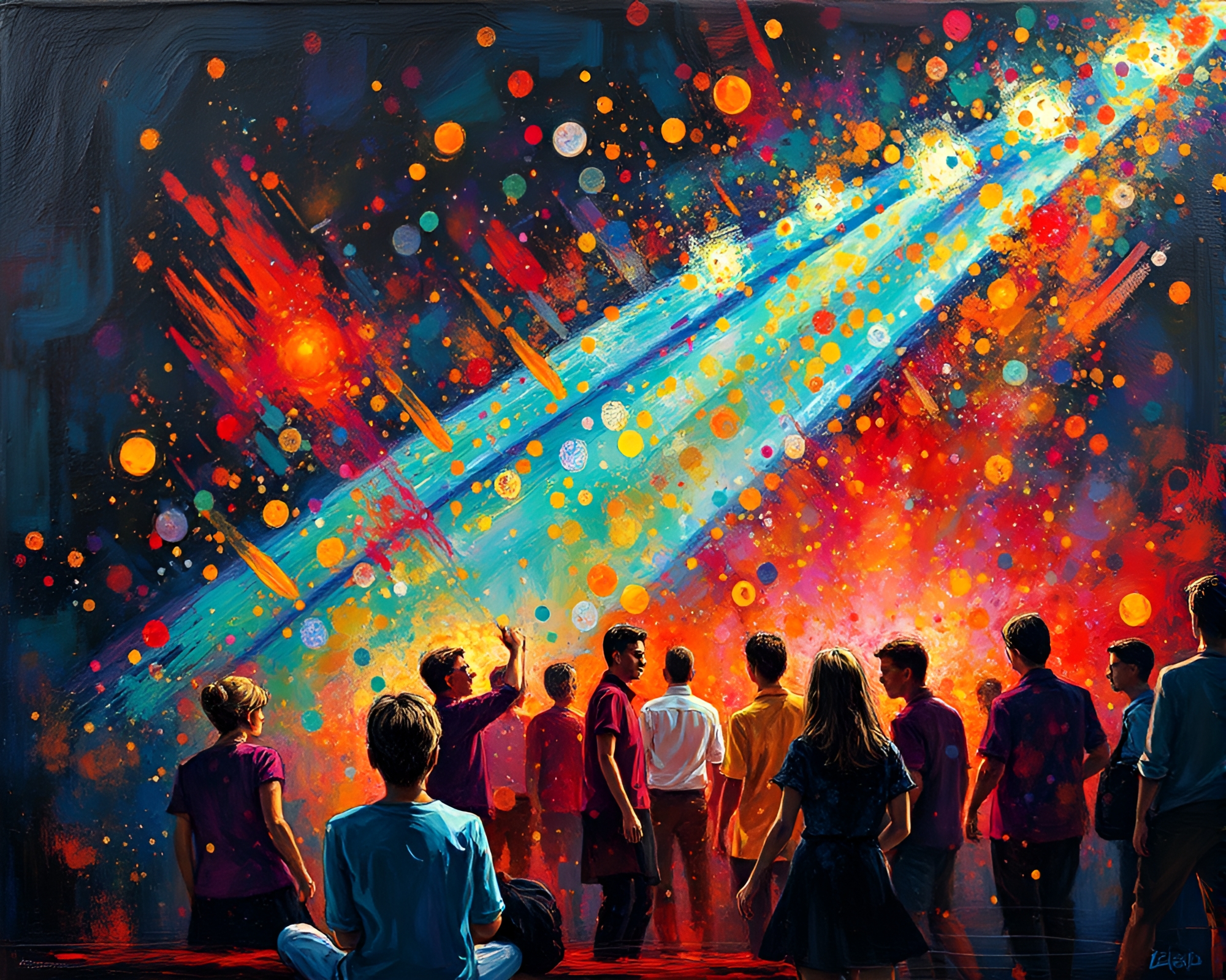 Ethereal Time Traveler in Strobe Light Club – free AI stock image