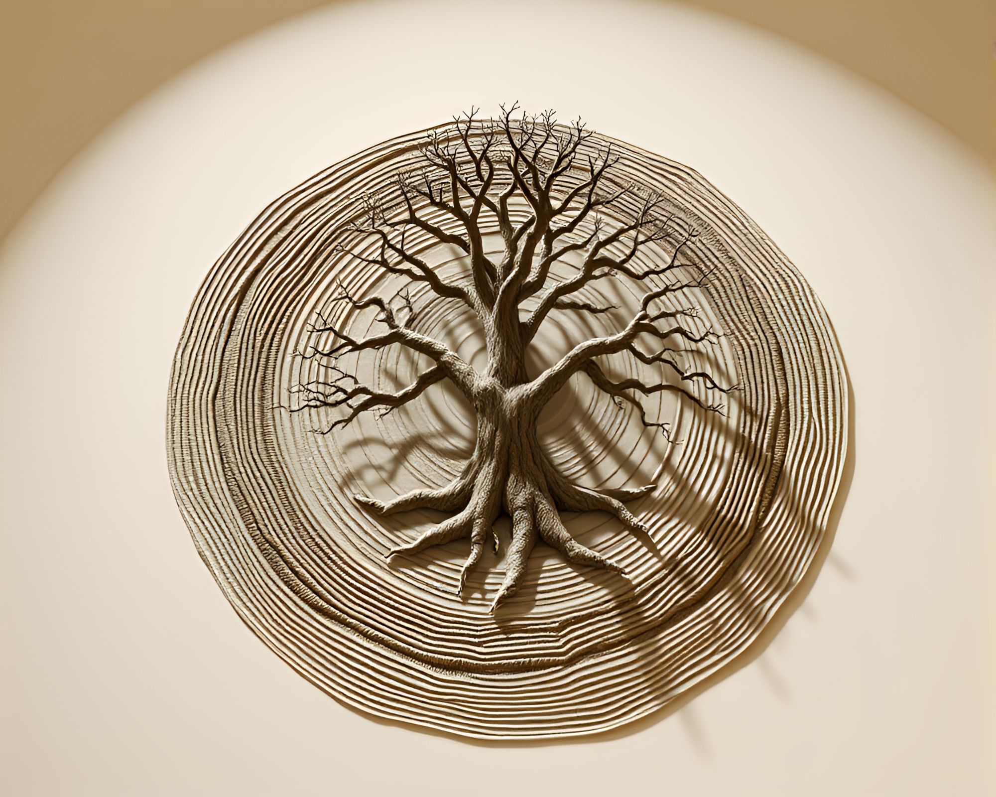 Serene Plateau: Necromantic Tree Ring Archway – free AI stock image