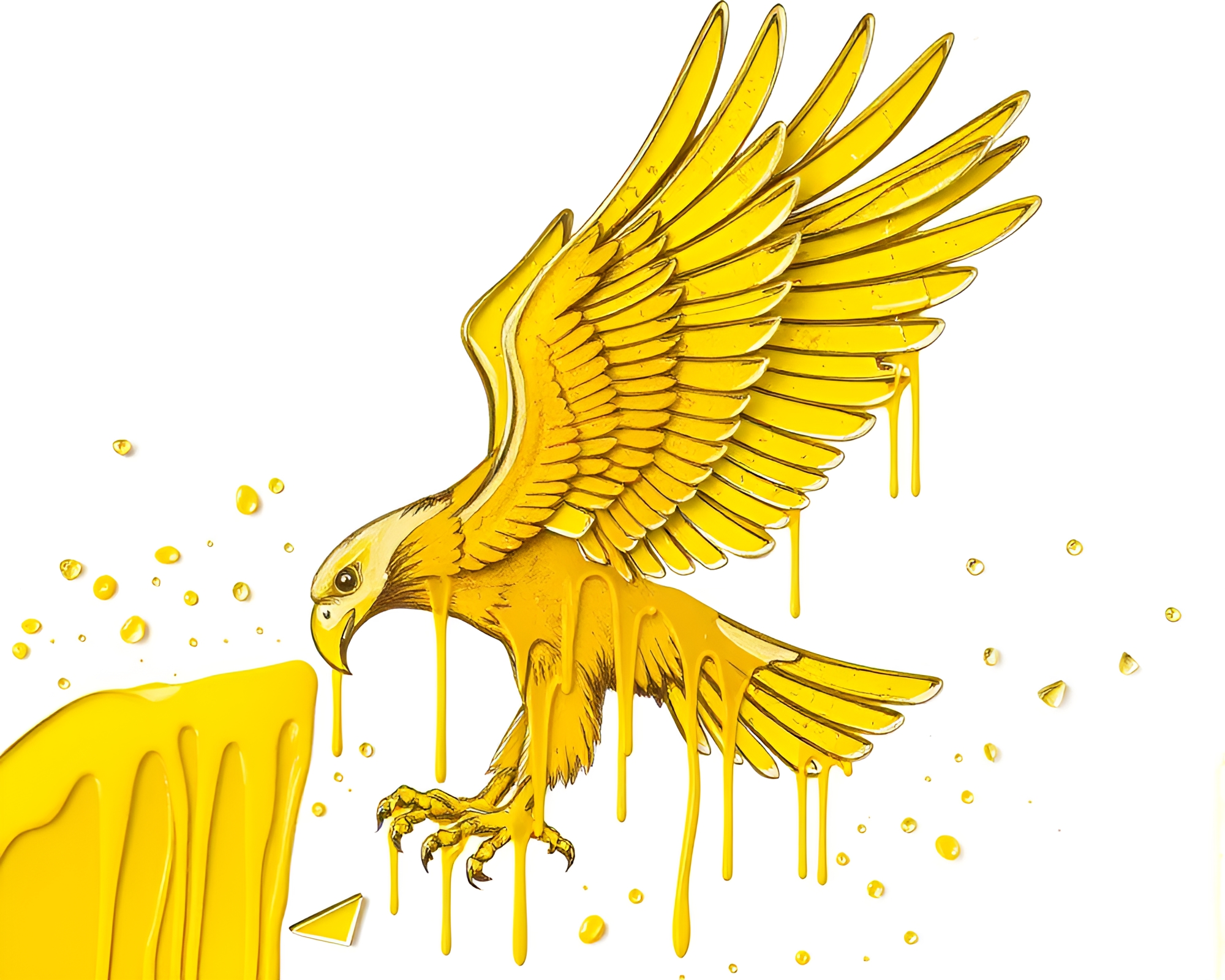 Eagle in Lemon Glass Shards Art – free AI stock image