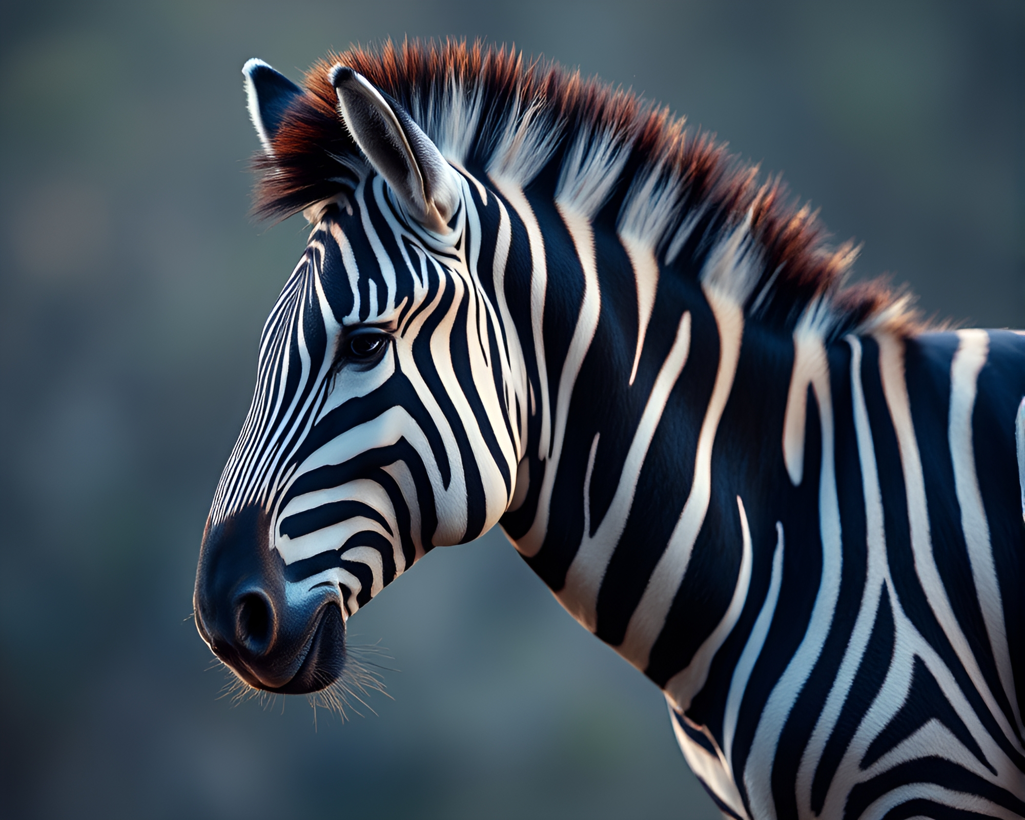 Zebra in Sapphire-Focused Action Painting – free AI stock image