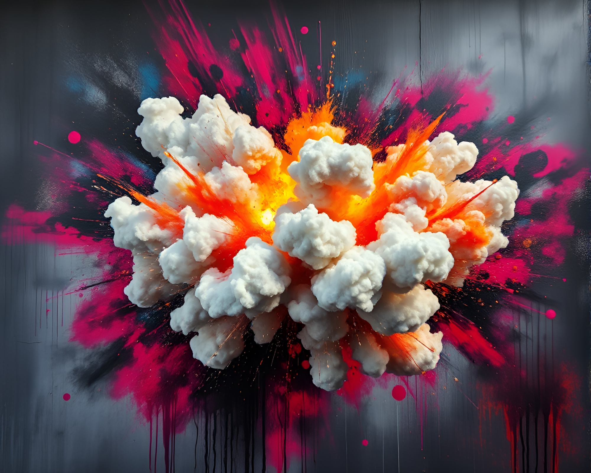 Celestial Nebula Explosion Cloud Graffiti Art – free AI stock image