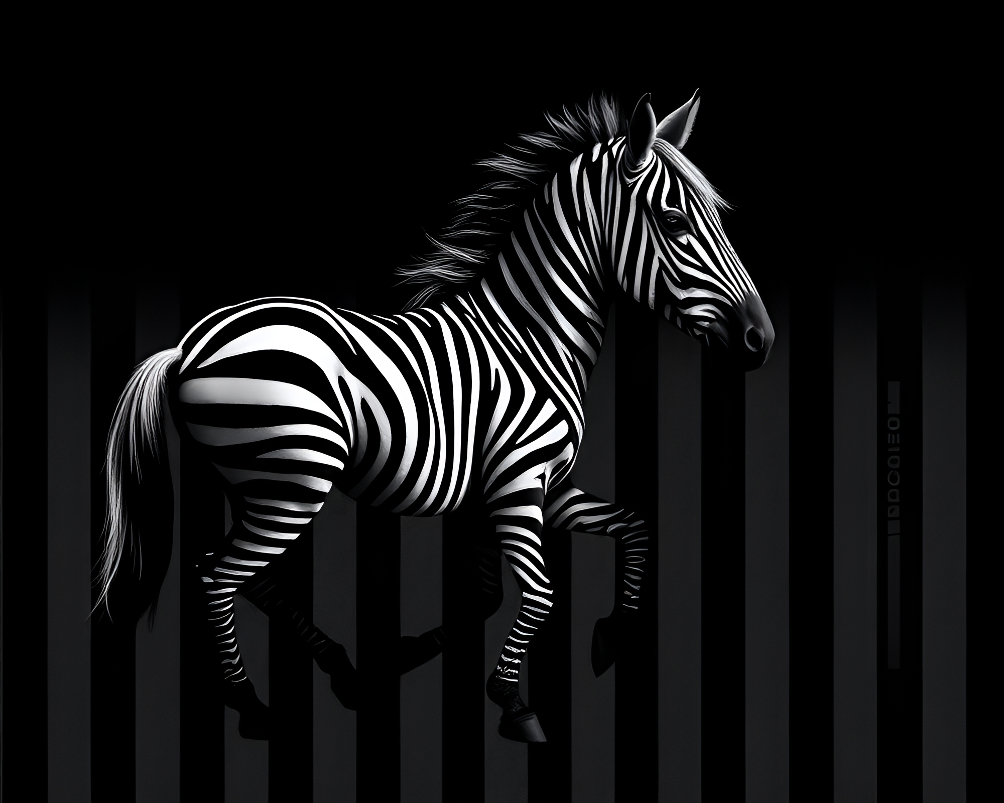 Futuristic Centaur in Noir Barcode Environment – free AI stock image