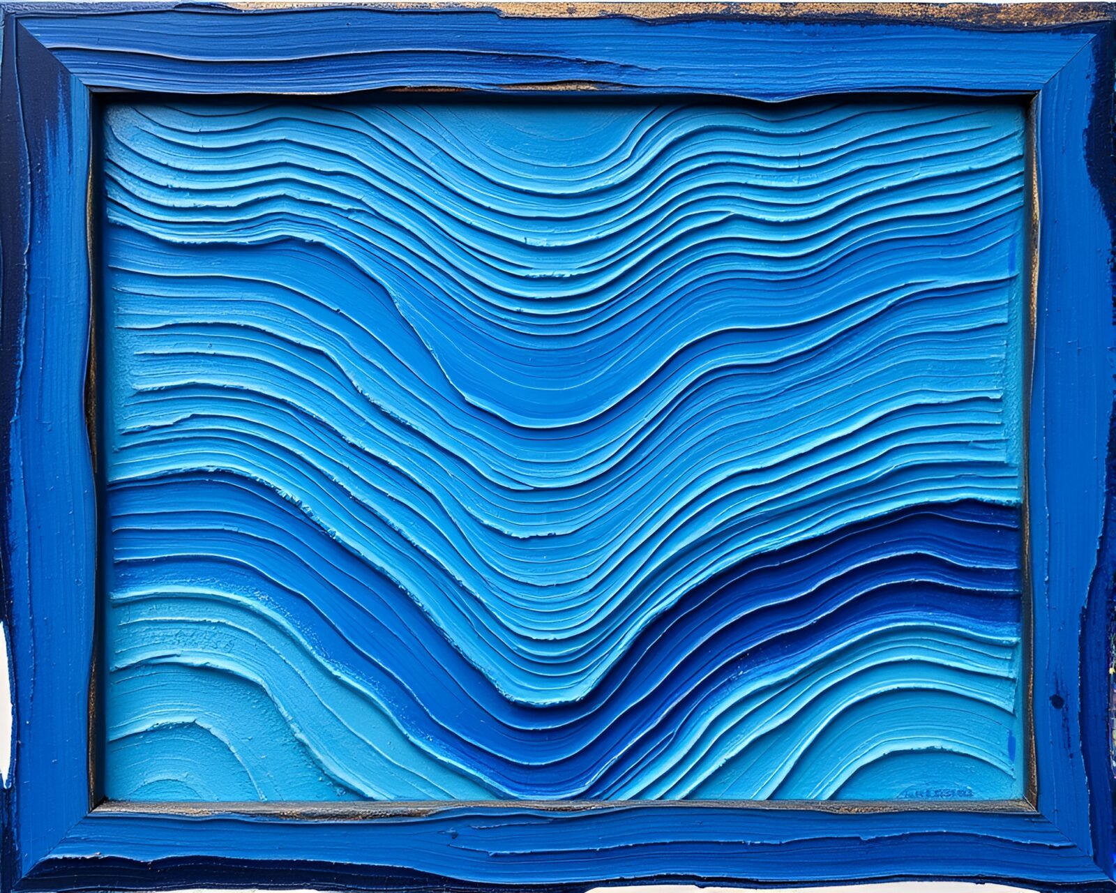 Impasto oil ridges create textured image of a regal bird