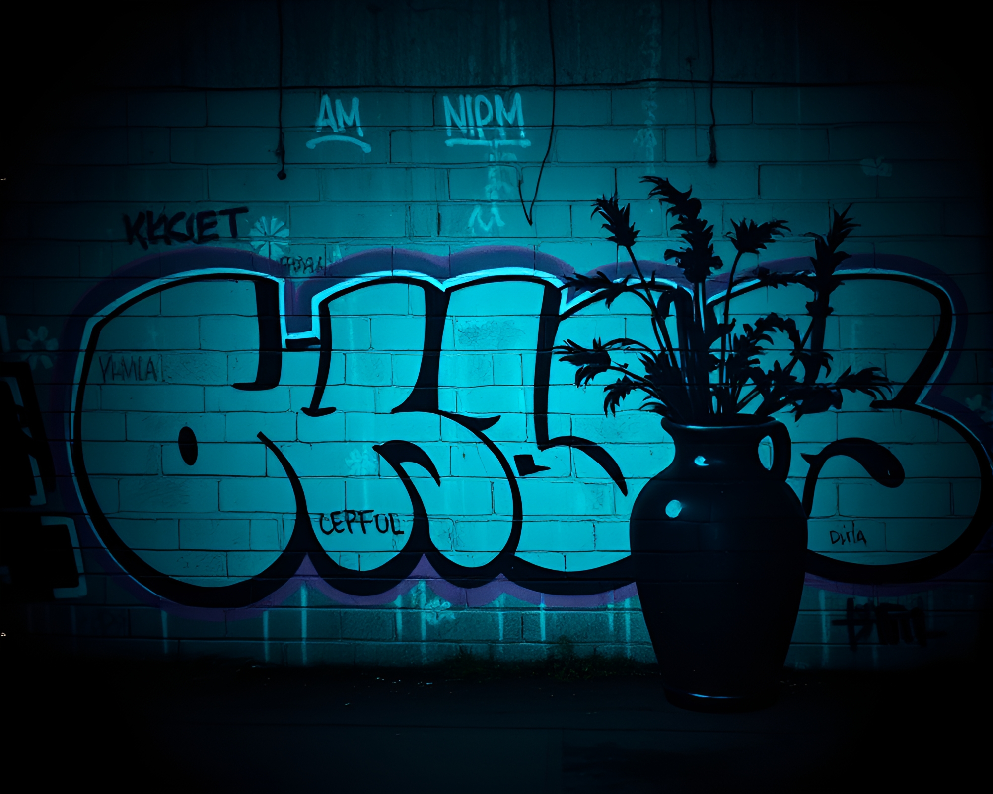 Thermal Vase Graffiti in Underexposed Palette – free AI stock image