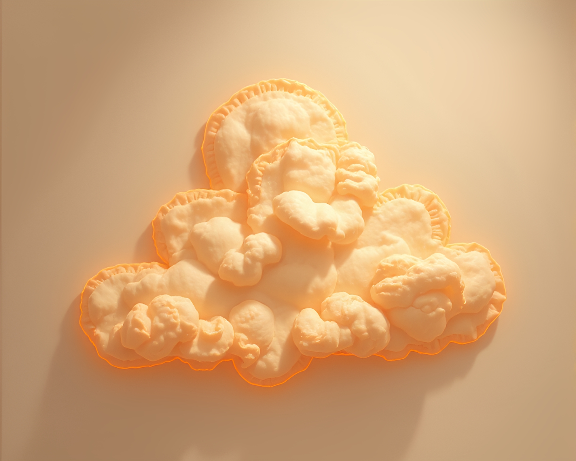 Whimsical Croissant Cloud Calligraphy Spotlight Scene – free AI stock image
