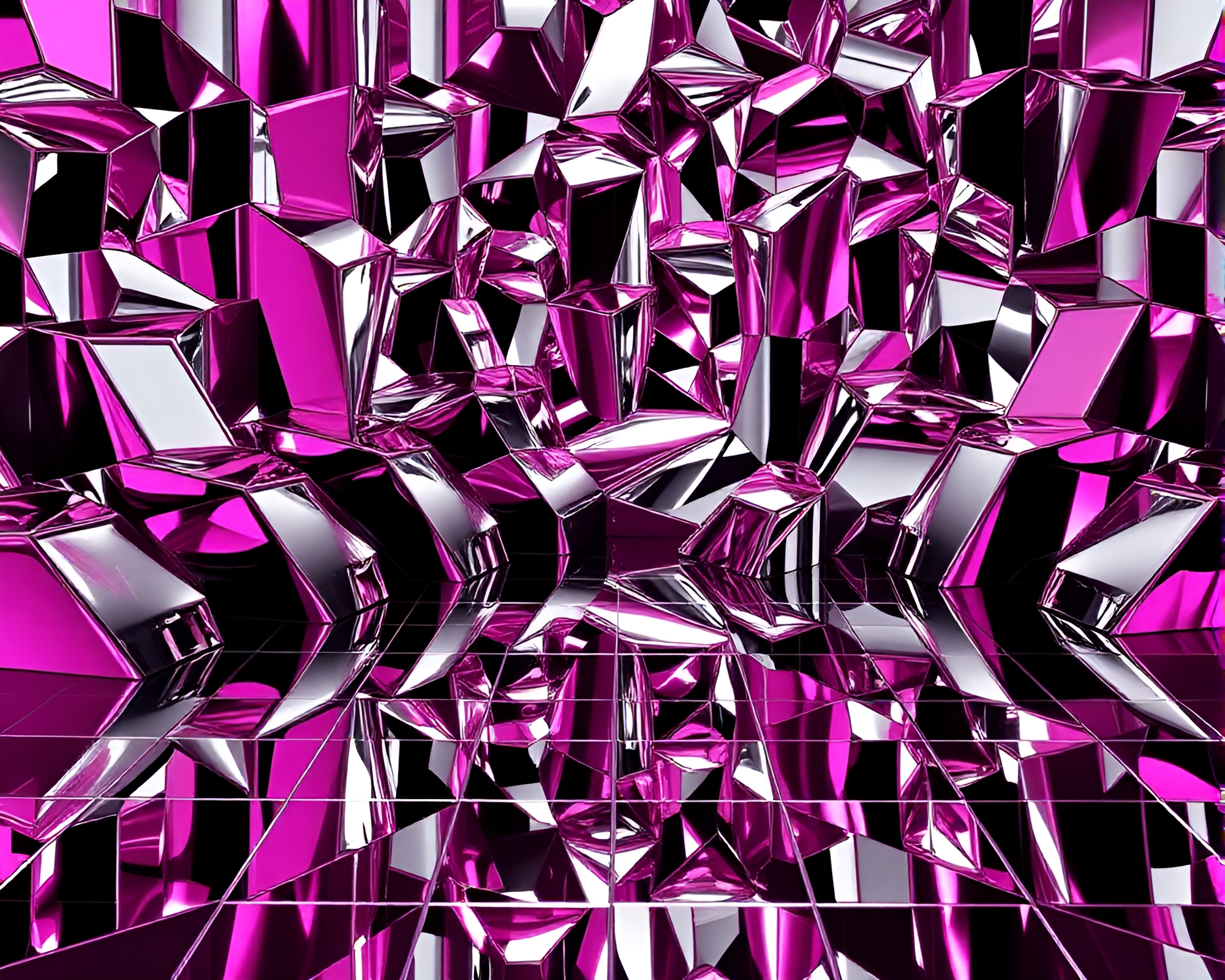 Reflective Escher Tessellation in Vibrant Calligraphy Light – free AI stock image