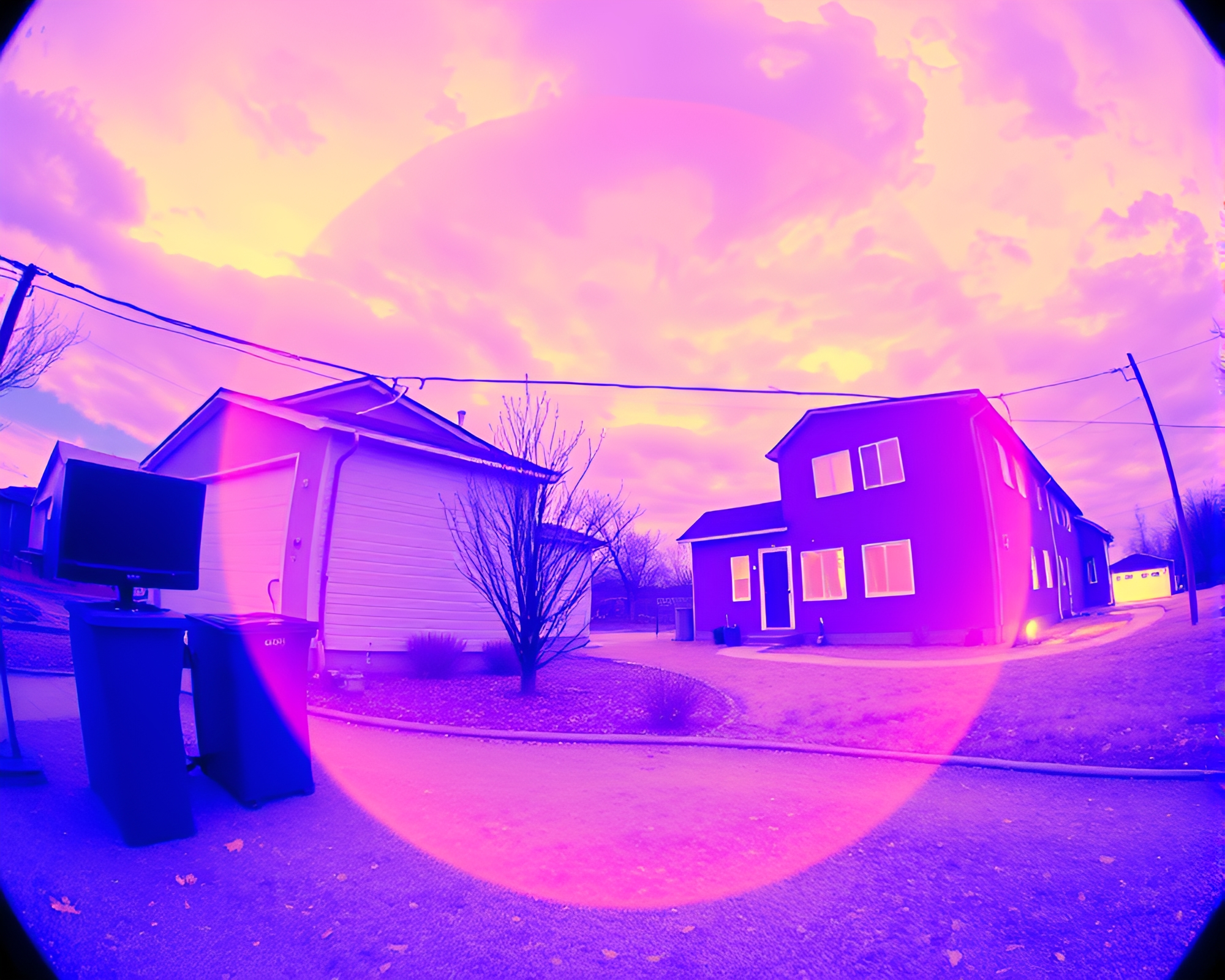 Enchanting Wide-Angle Magic Circle in Thermal Hues – free AI stock image