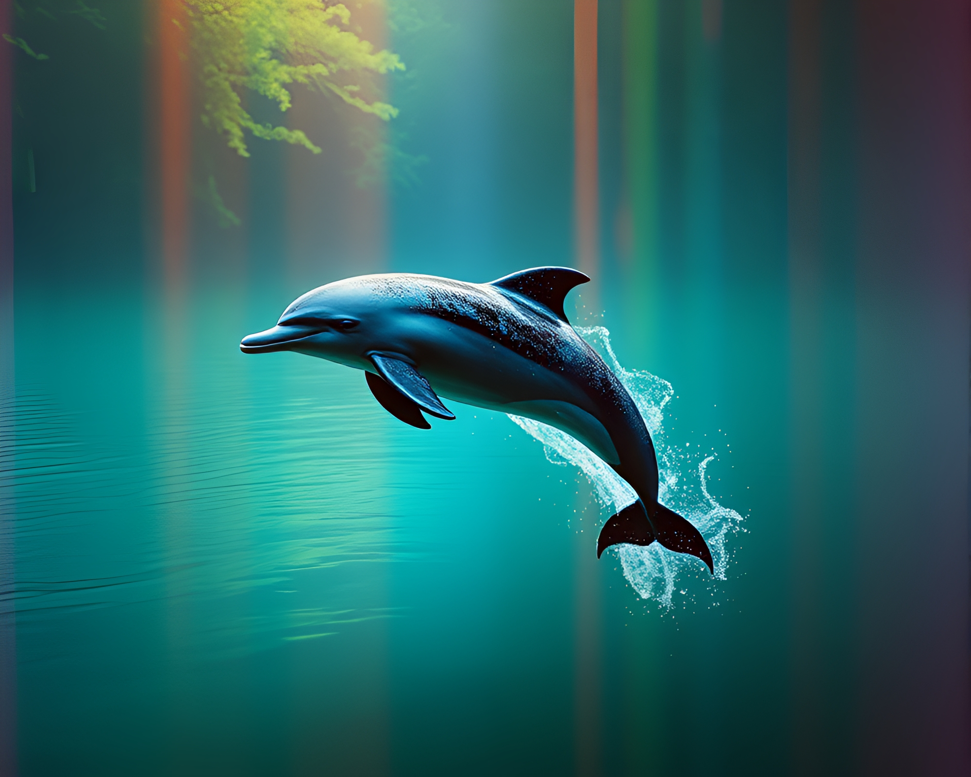 Film Burn Amazon River Dolphin Hologram – free AI stock image