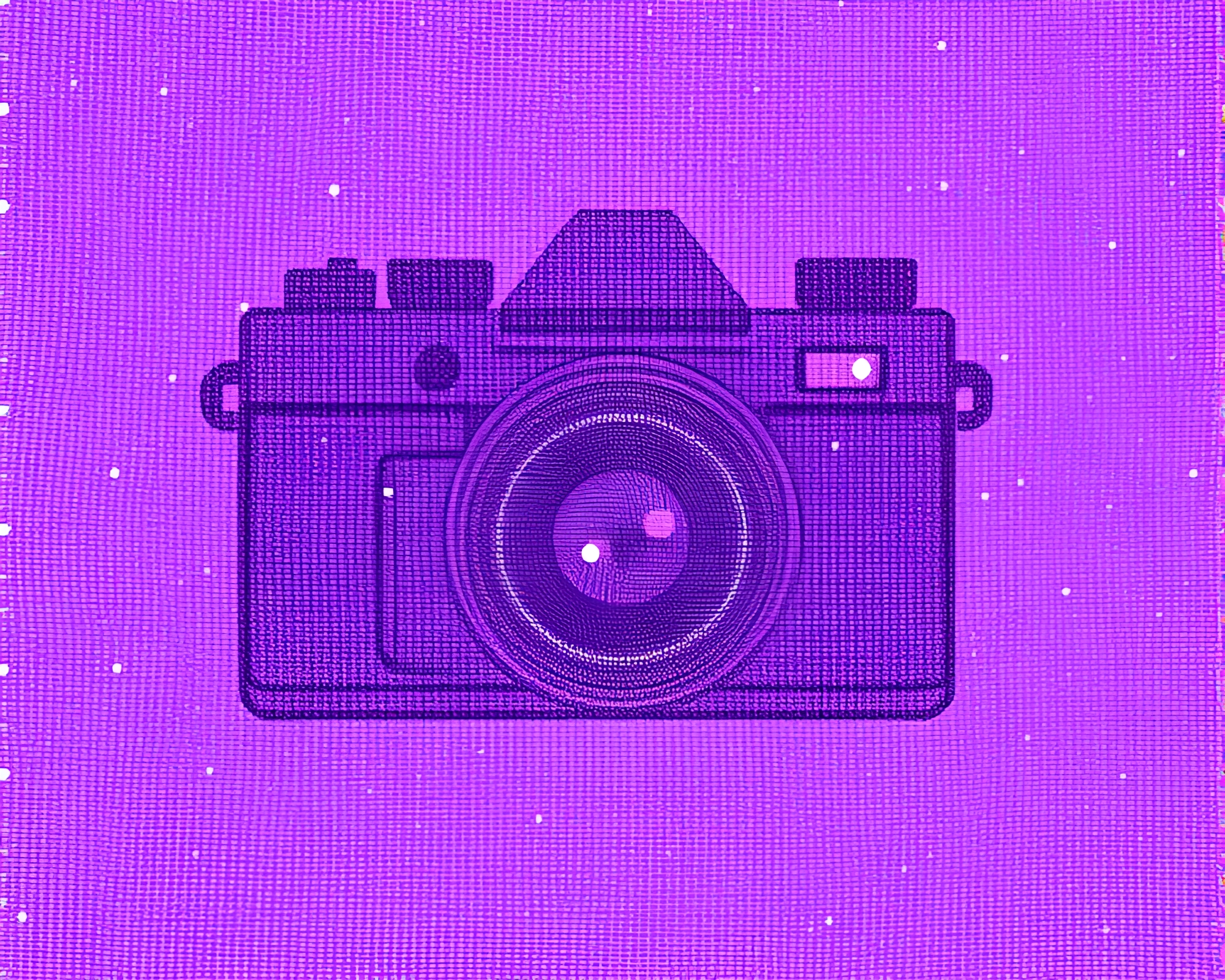 Camera lens with amethyst hue cloth simulation details – free AI stock image