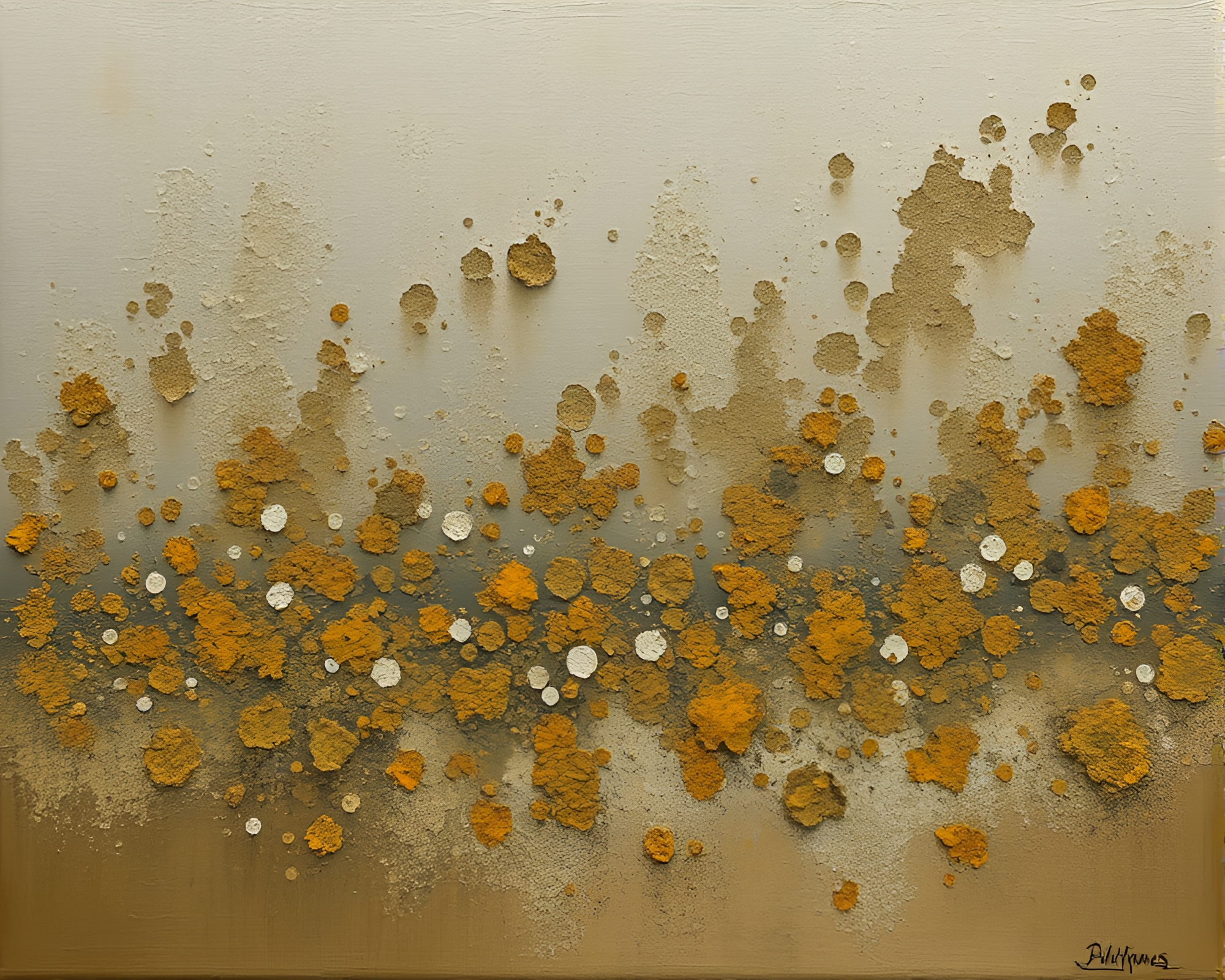 Lichen-Covered Telescope Captured in Earthy Oil Masterpiece – free AI stock image