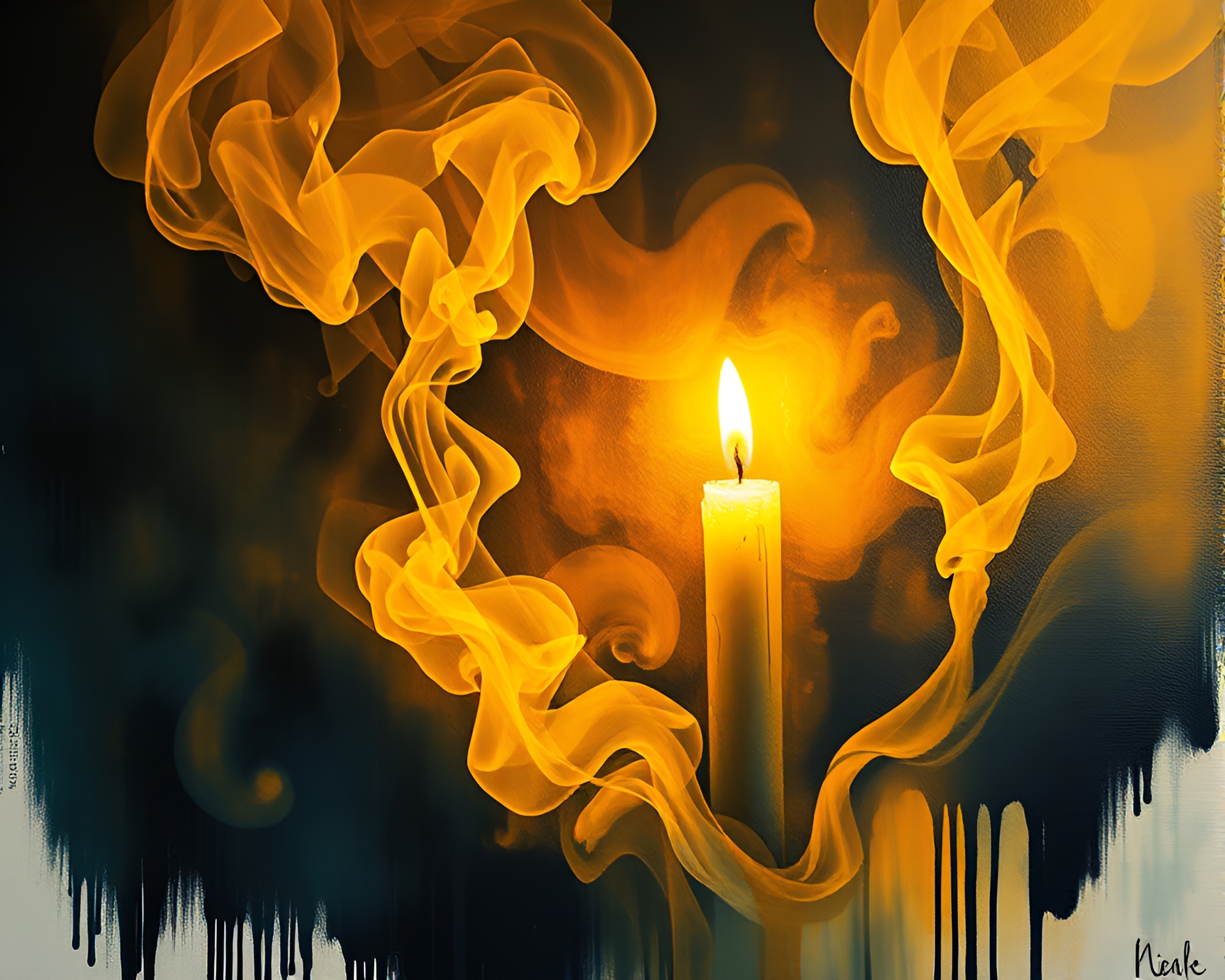 Cosmic Candle Habitation at Golden Hour – free AI stock image