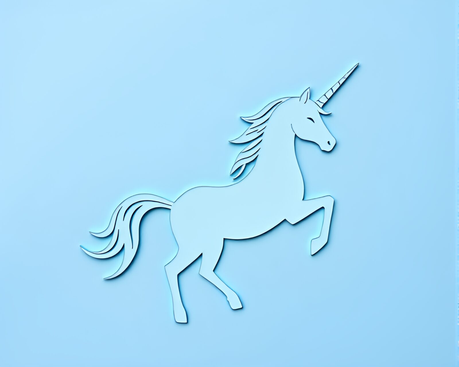 Ethereal unicorn surrounded by cobalt blue paper textures