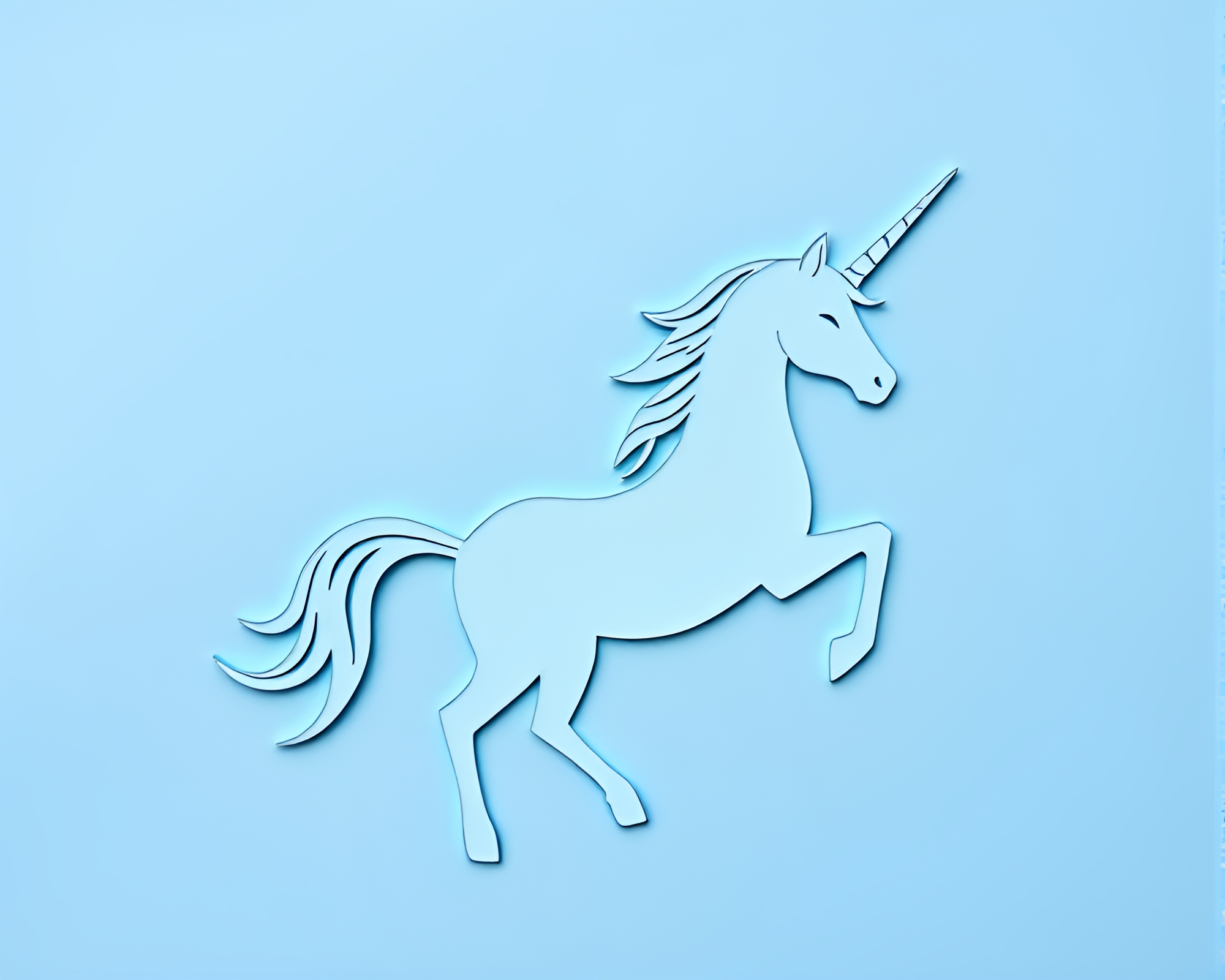Enchanted Unicorn in Cobalt Blue Paper Textures – free AI stock image