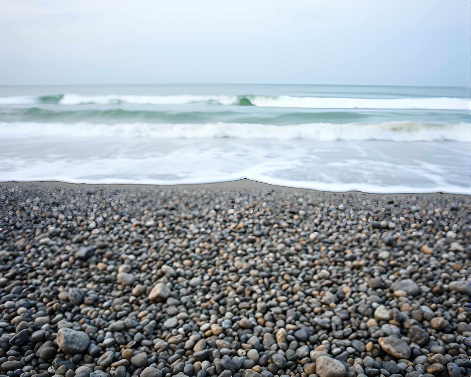 Torn Paper Beach: Faded Denim Seascape – free AI stock image