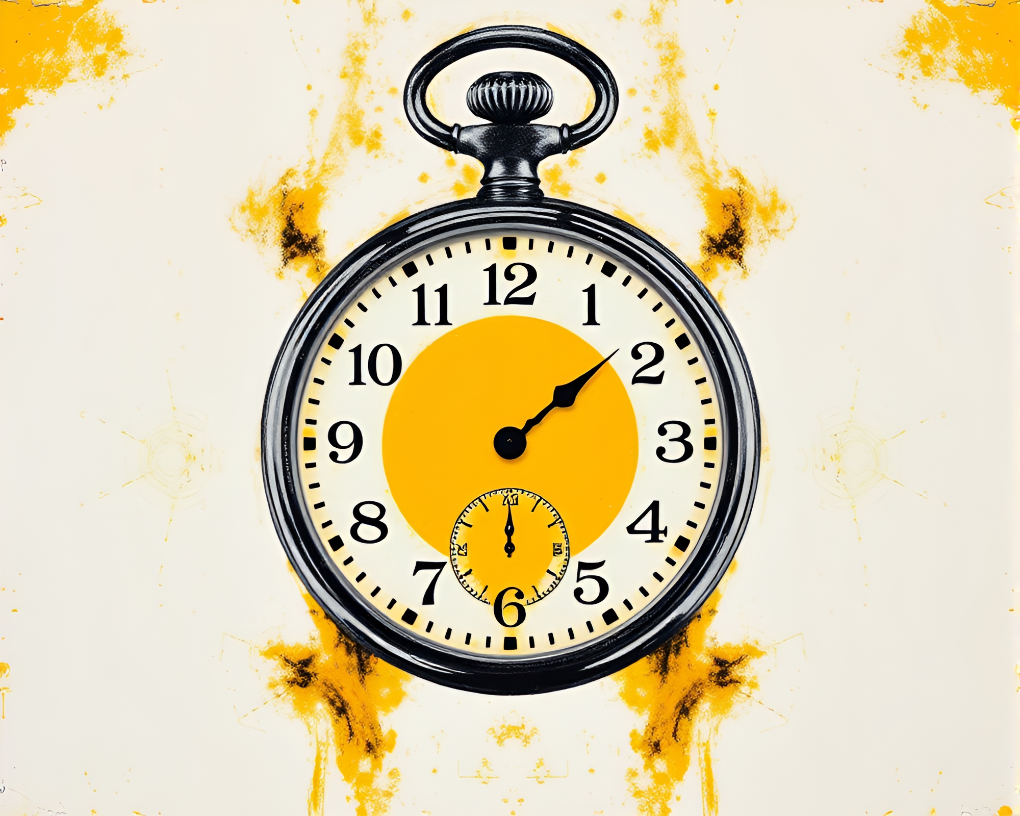 Symmetrical Monochrome Pocket Watch Reflections – free AI stock image
