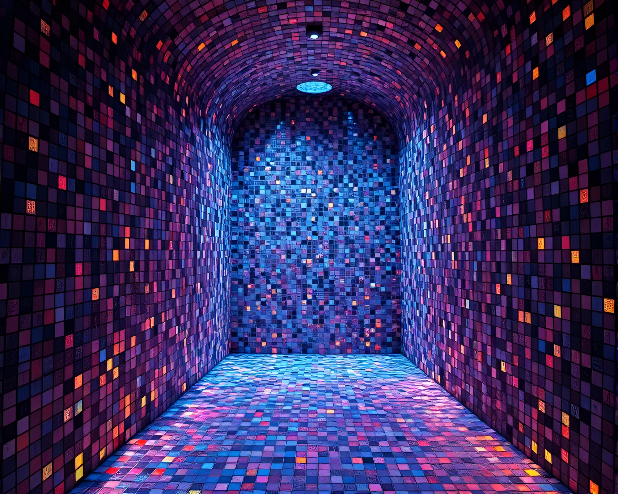 Mind Palace Tenebrism Mosaic Tiling Artwork – free AI stock image