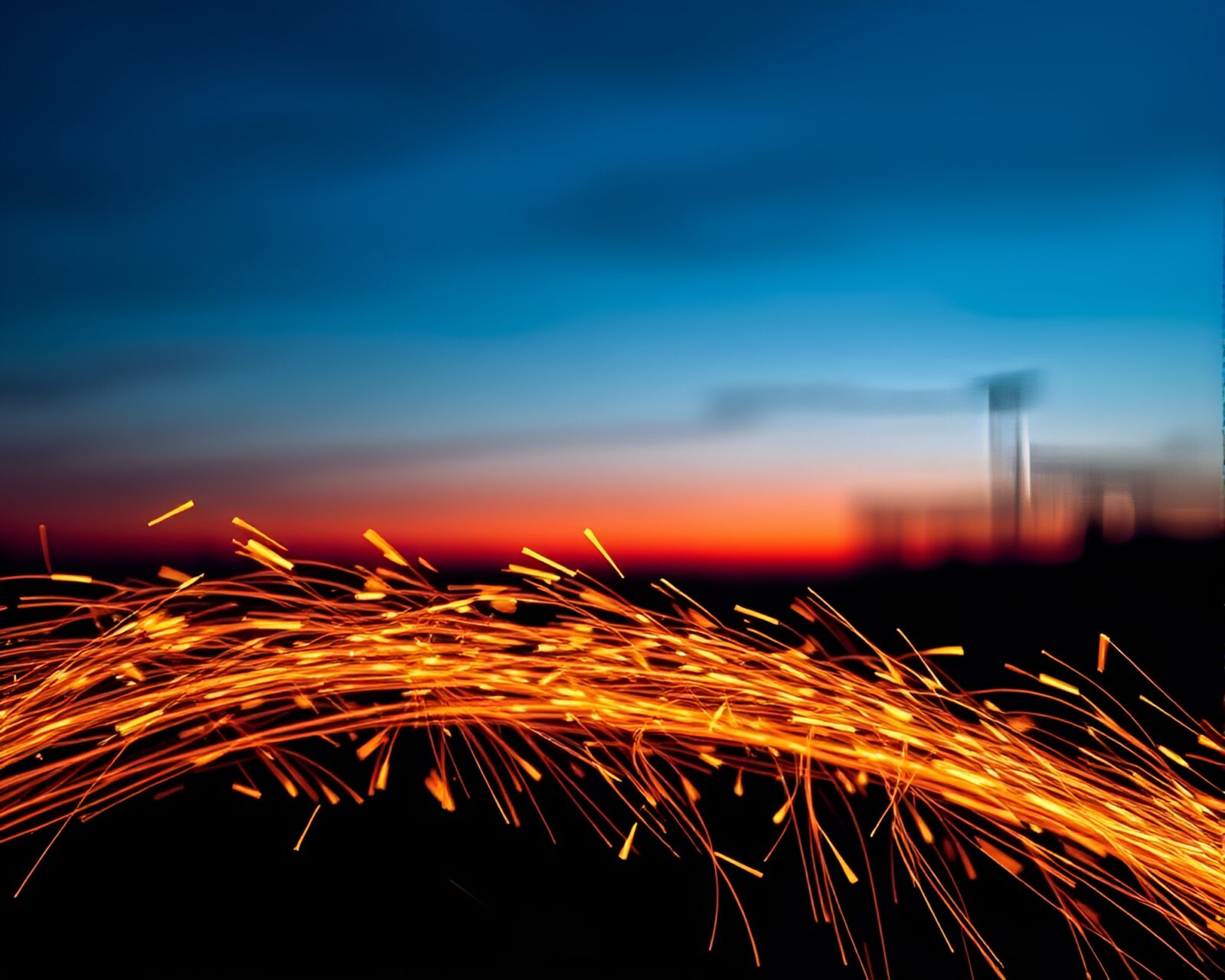 Glowing trails of sparklers surround a mysterious antimatter grenade.